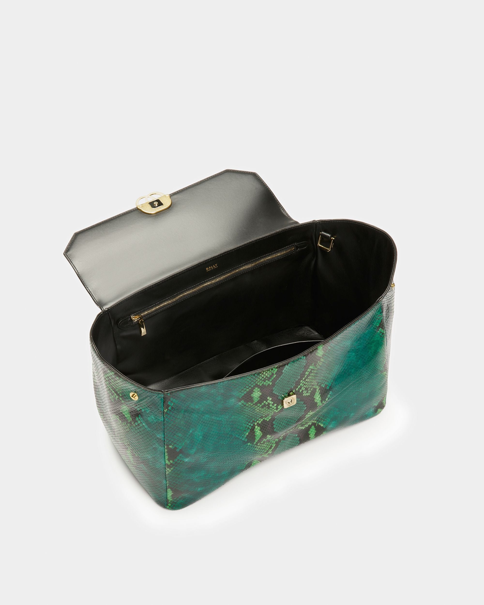 Maxi Pochette Emblem Finition Imprimé Python - Femme - Bally - 05