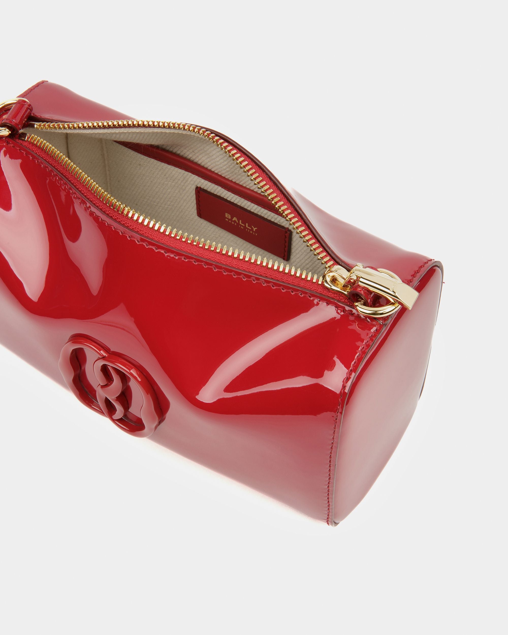Mini-Sac Emblem En Cuir Rubis Profond - Femme - Bally - 03