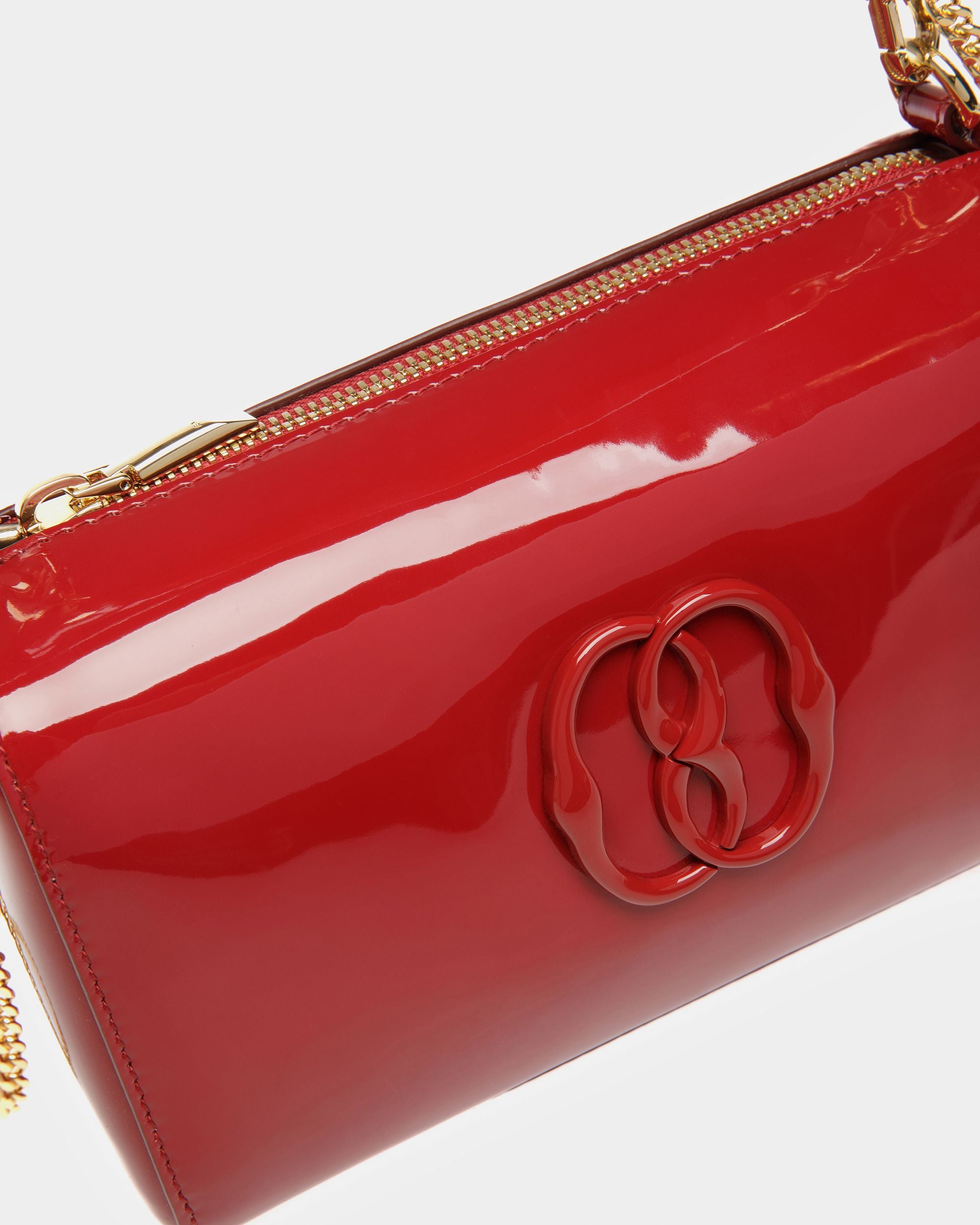 Mini-Sac Emblem En Cuir Rubis Profond - Femme - Bally - 04