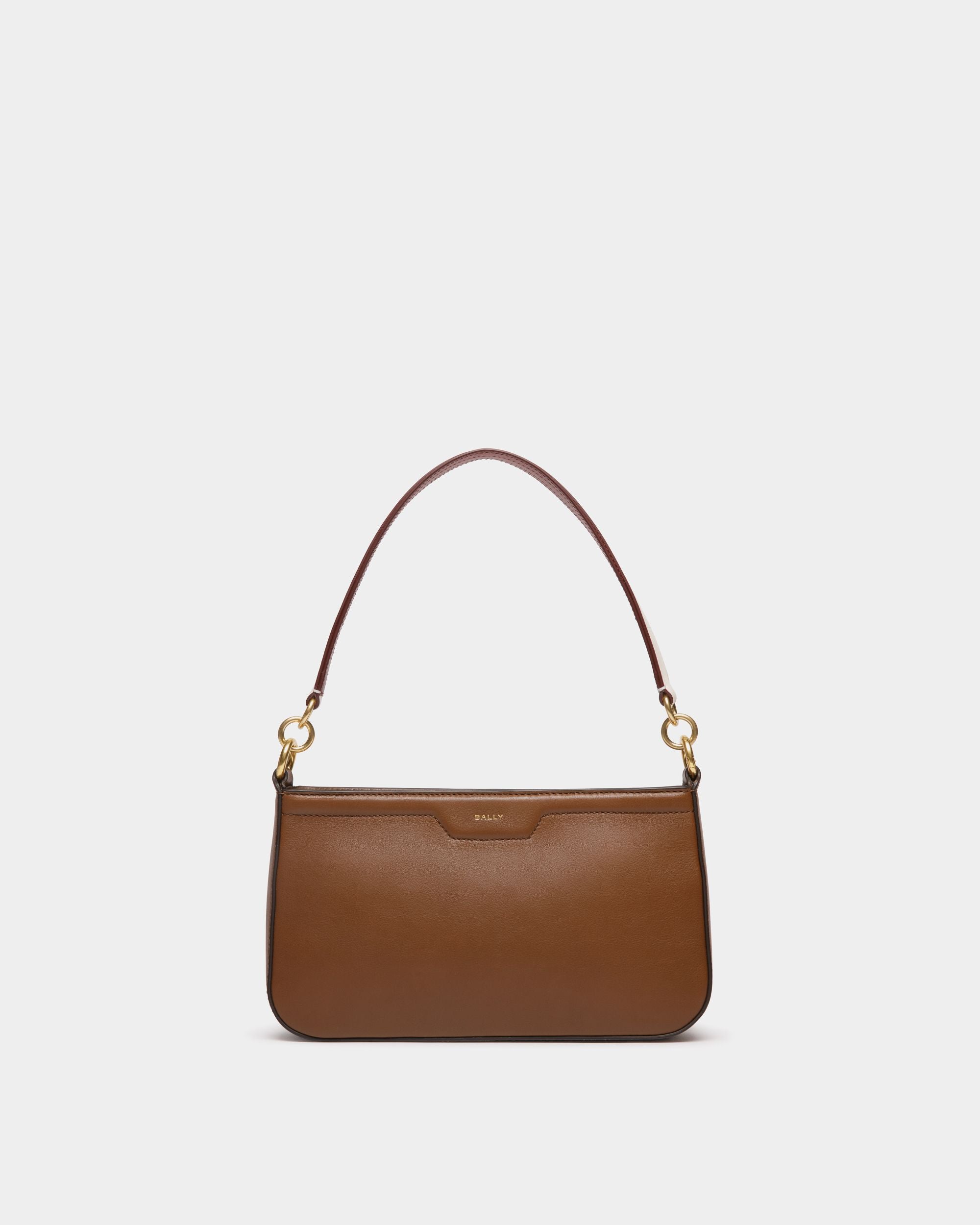 Petit Sac D'épaule Code En Cuir Marron - Women - Bally - 01