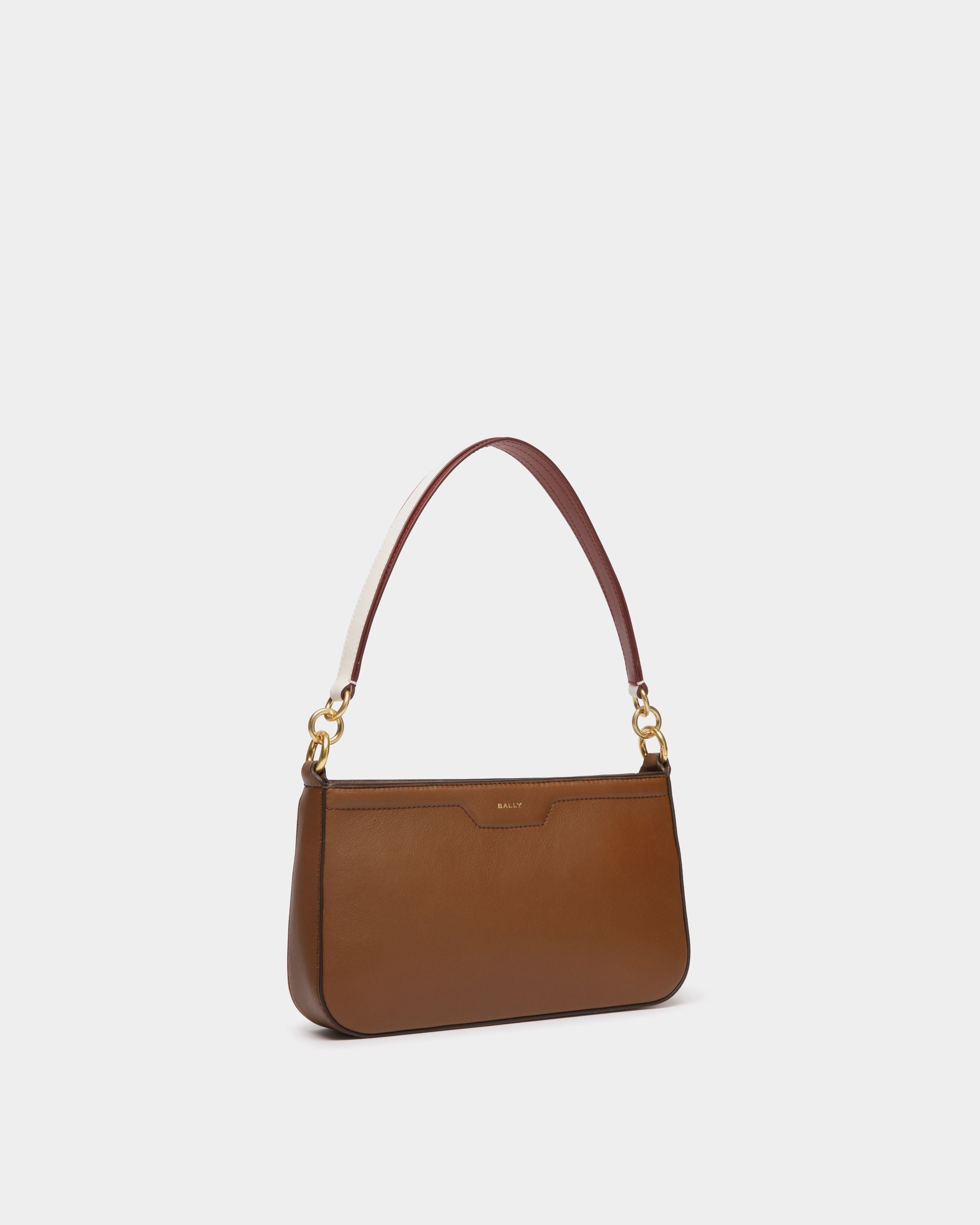 Petit Sac D'épaule Code En Cuir Marron - Femme - Bally - 03