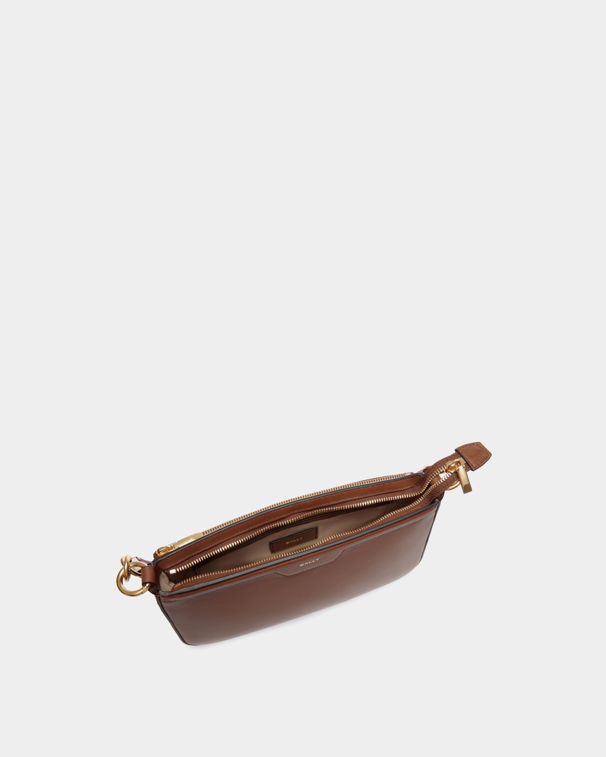 Petit Sac D'épaule Code En Cuir Marron - Women - Bally - 04