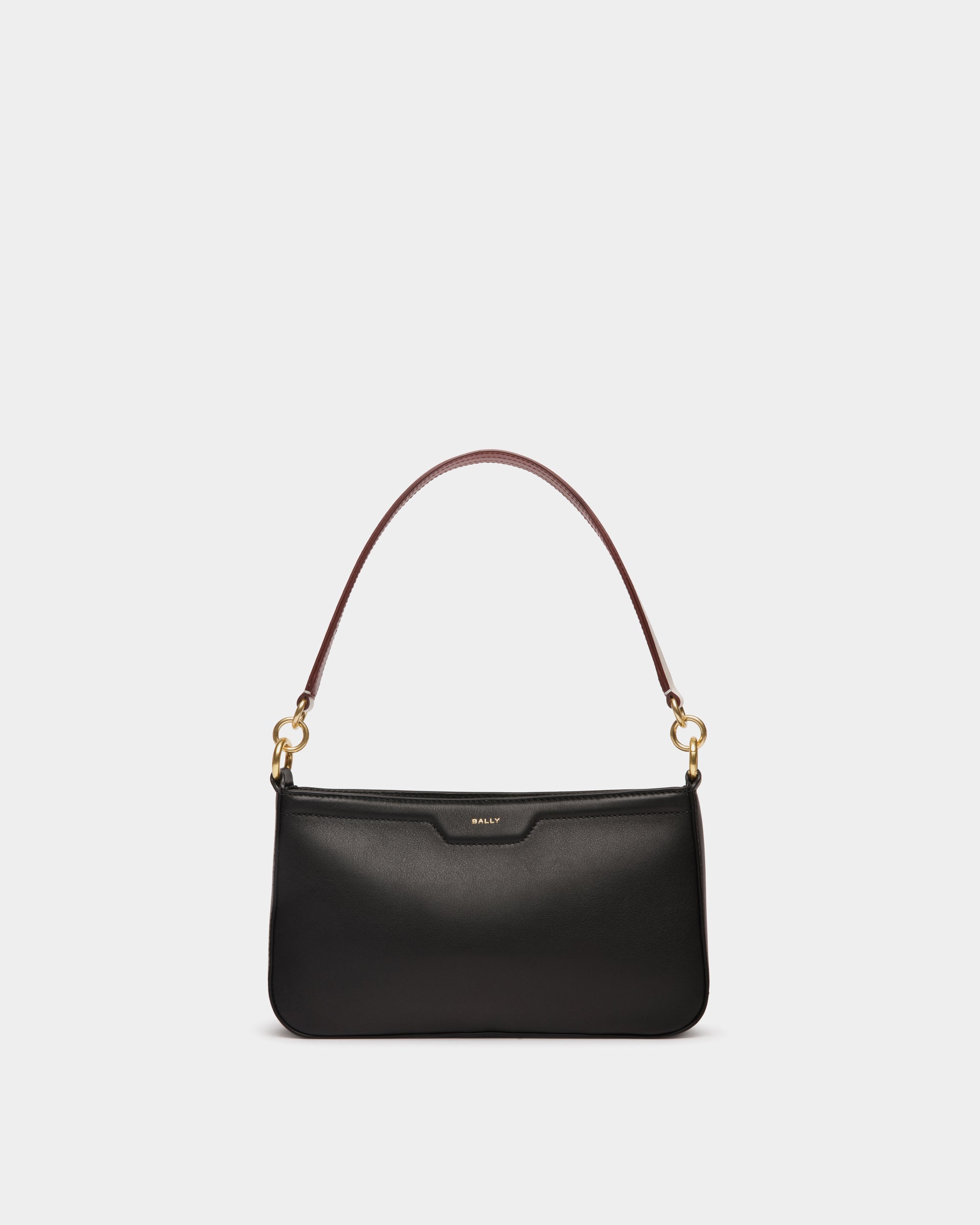 Petit Sac D'épaule Code En Cuir Noir - Femme - Bally - 01