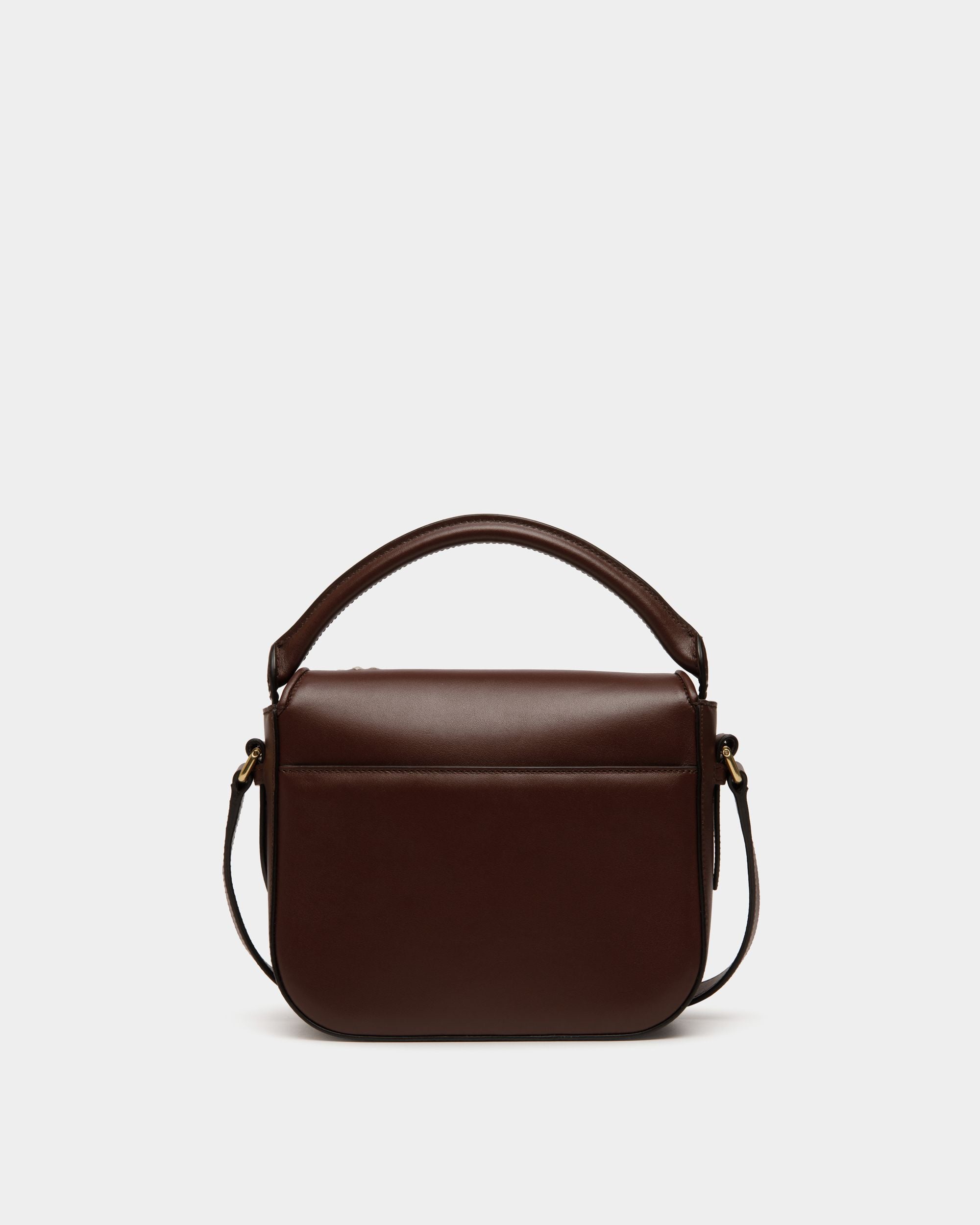 Mini Sac De La Capsule D’hiver En Cuir Châtain Orné De Fleurs Des Alpes - Femme - Bally - 03