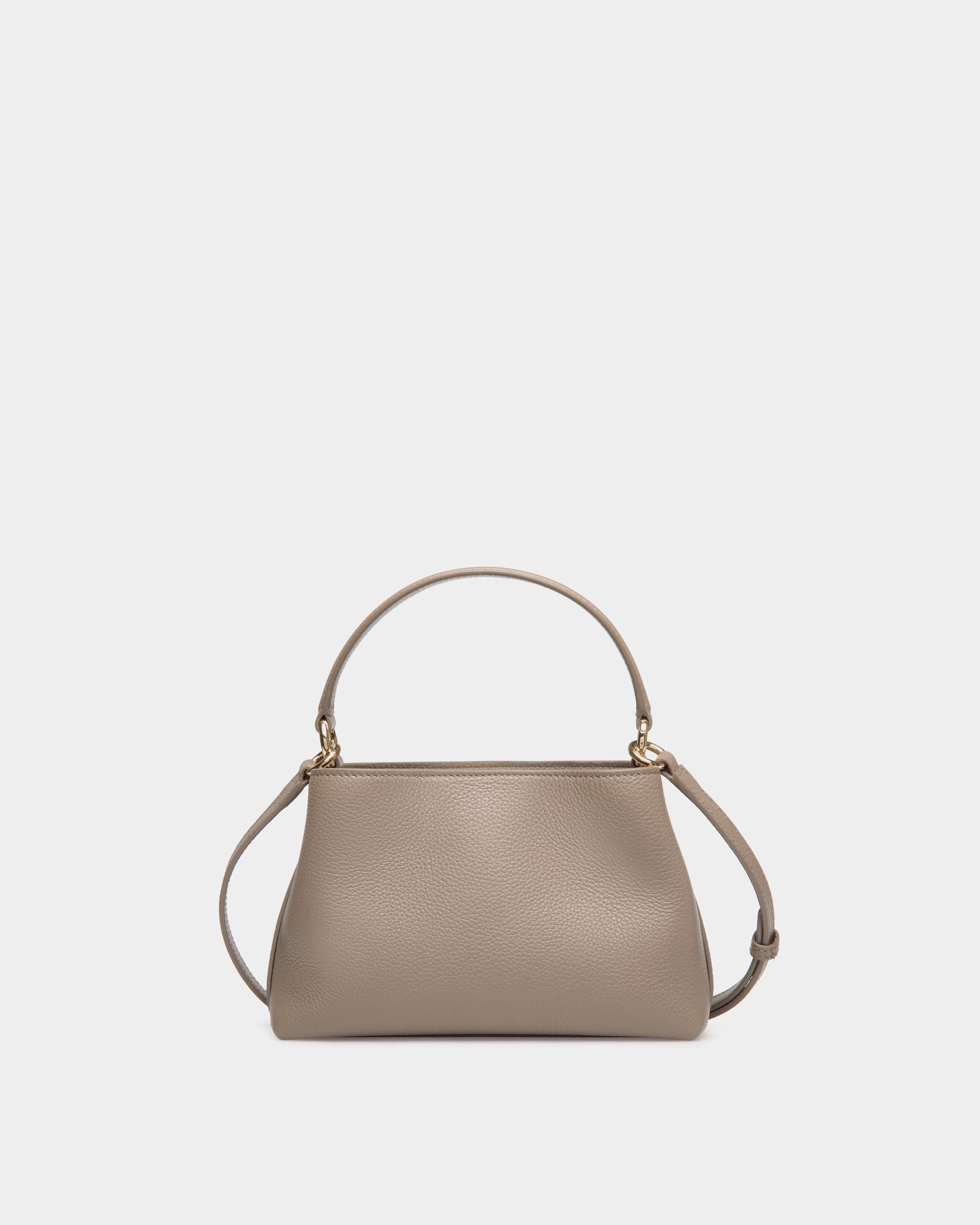 Minisac Lock Me En Cuir Grainé Taupe - Femme - Bally - 02