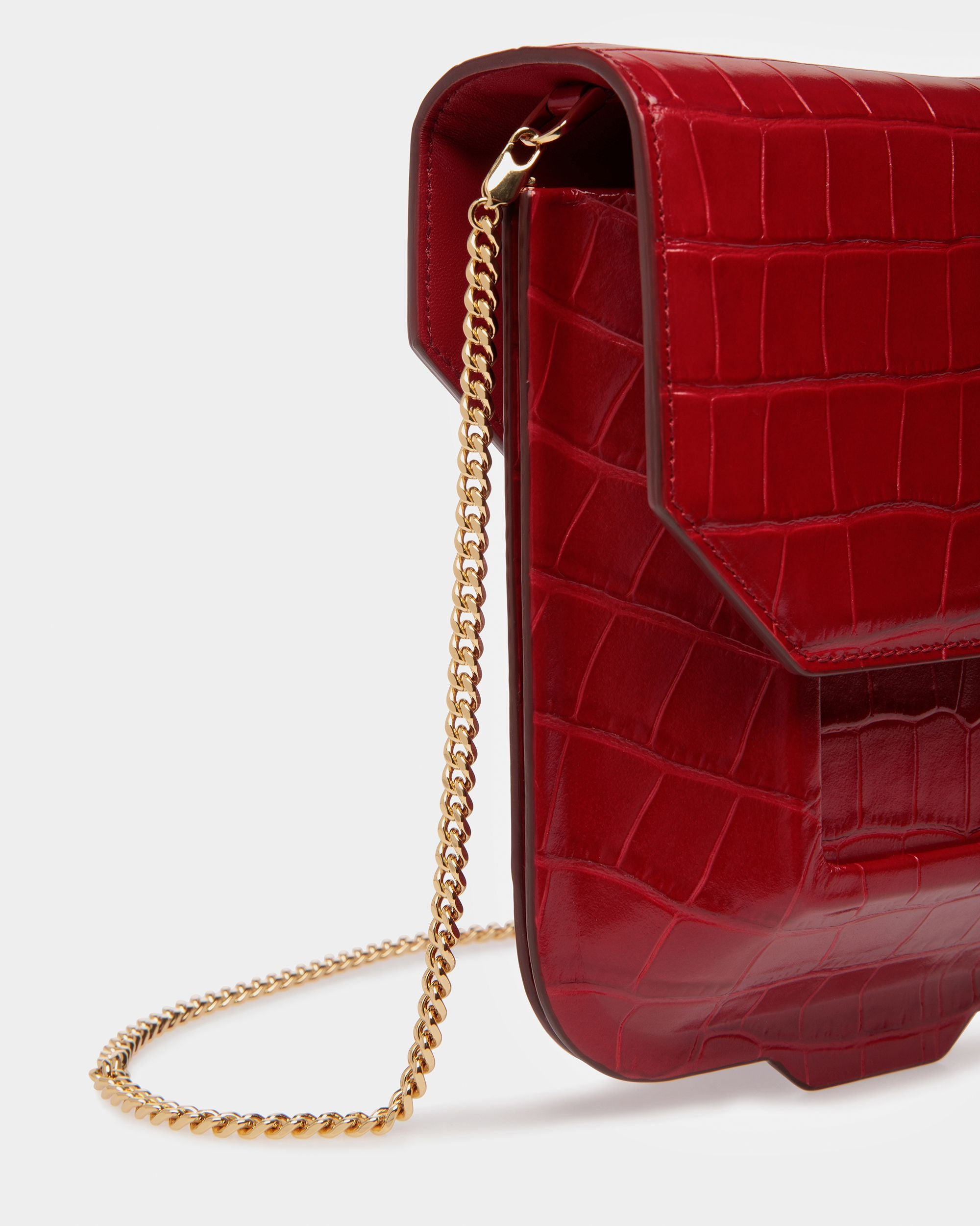 Mini-sac To Go En Cuir Gaufré Crocodile - Femme - Bally - 03
