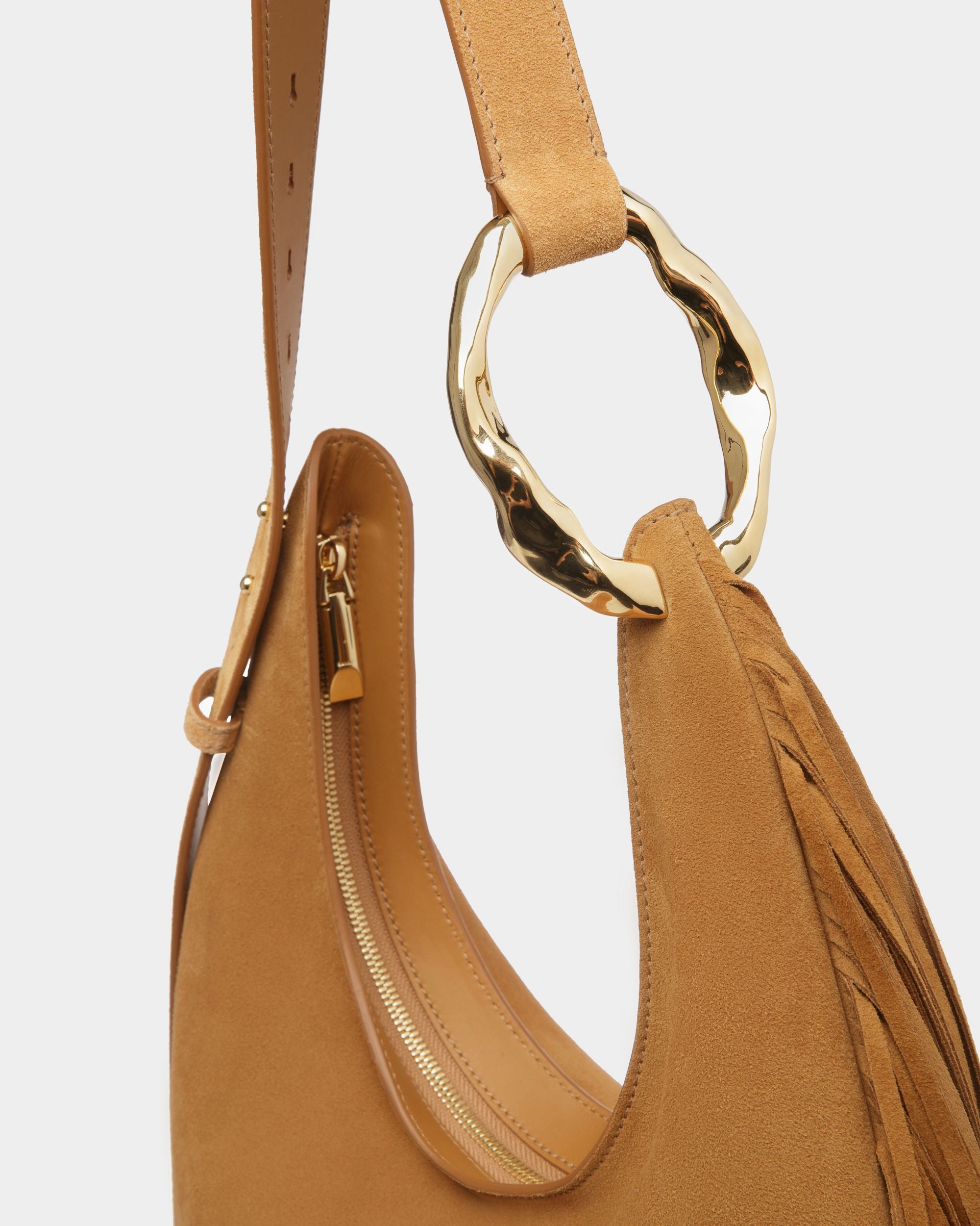 Sac besace Baroque En cuir couleur désert - Femme - Bally - 06