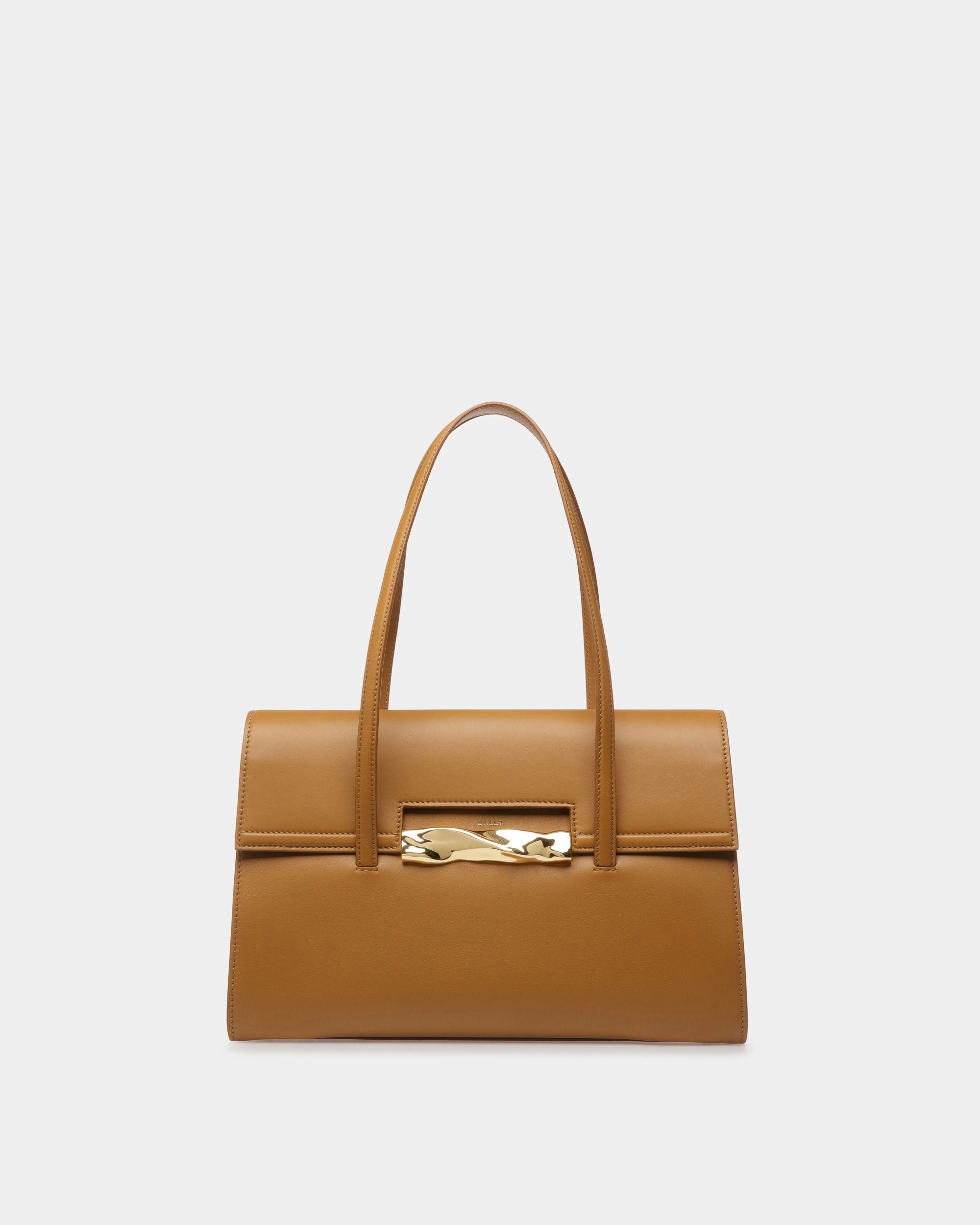 Sac d’épaule Baroque En Cuir Couleur Désert - Femme - Bally - 01