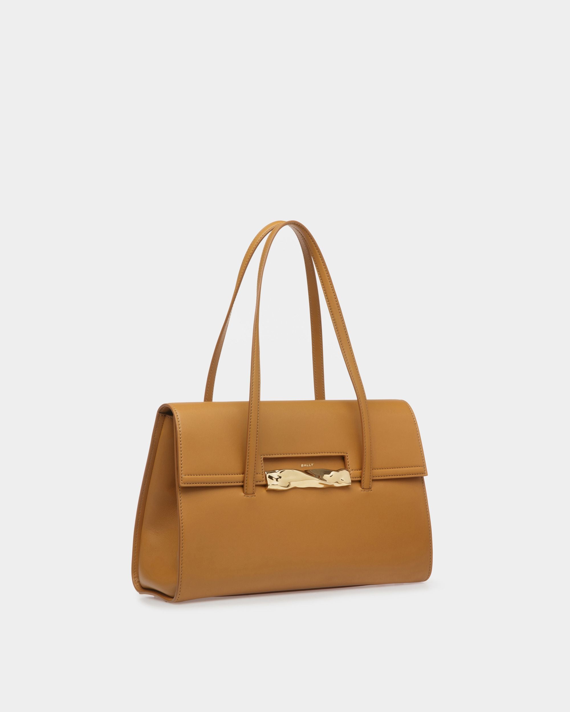 Sac d’épaule Baroque En Cuir Couleur Désert - Femme - Bally - 04