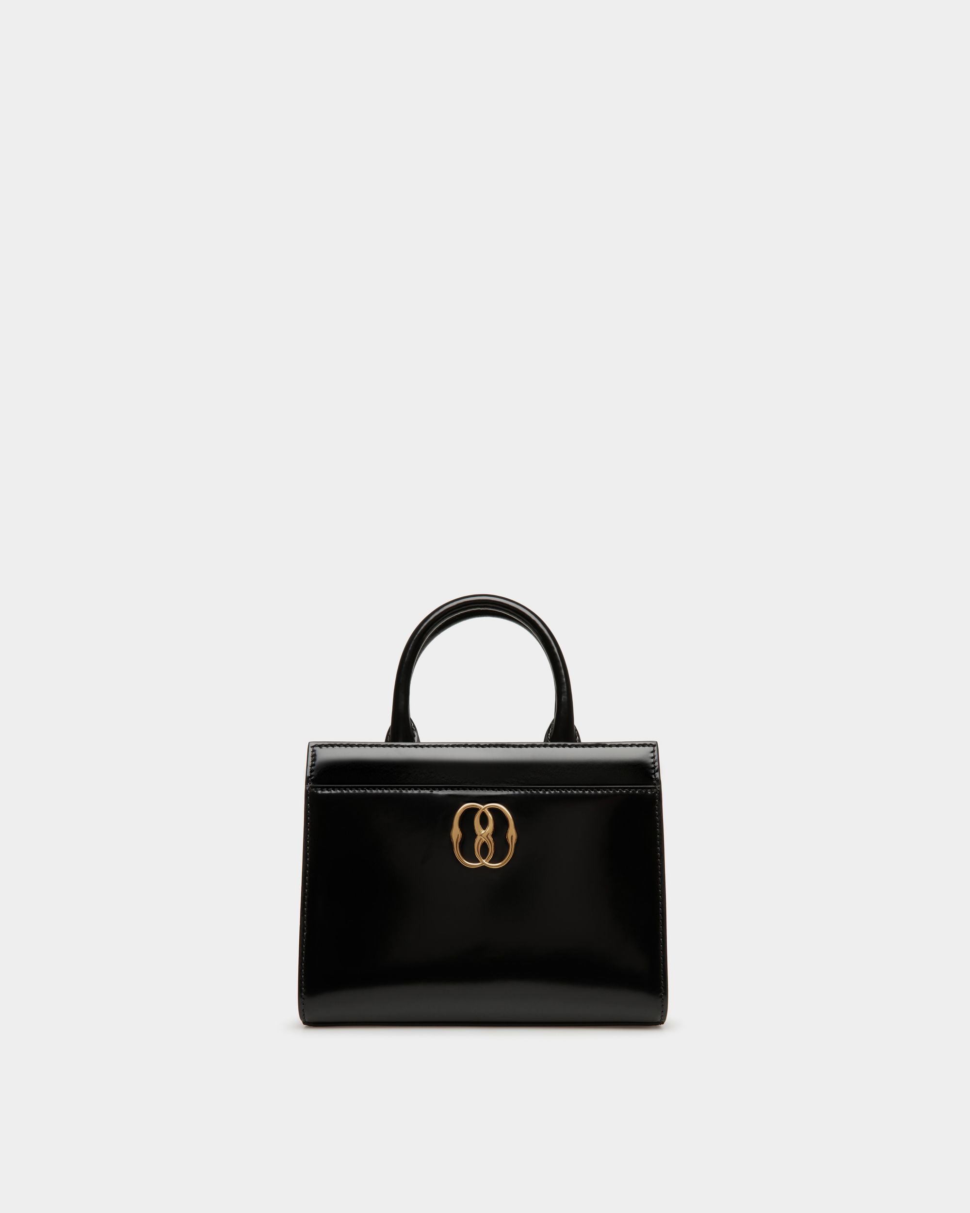 Petit Sac Cabas Emblem En Cuir Brossé Noir - Femme - Bally - 01