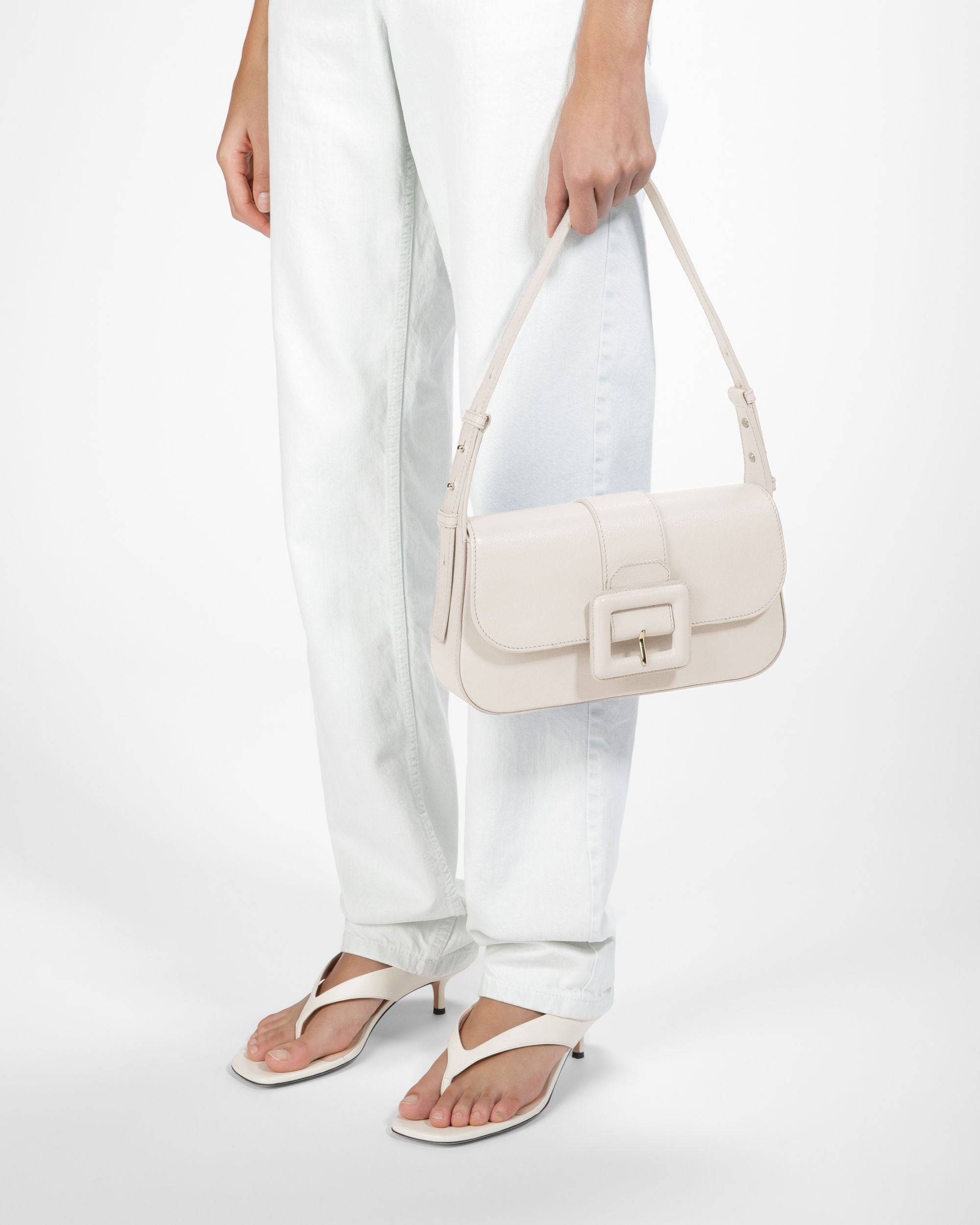 Jadha Sac Porté Épaule En Cuir Couleur Ivoire - Femme - Bally - 02