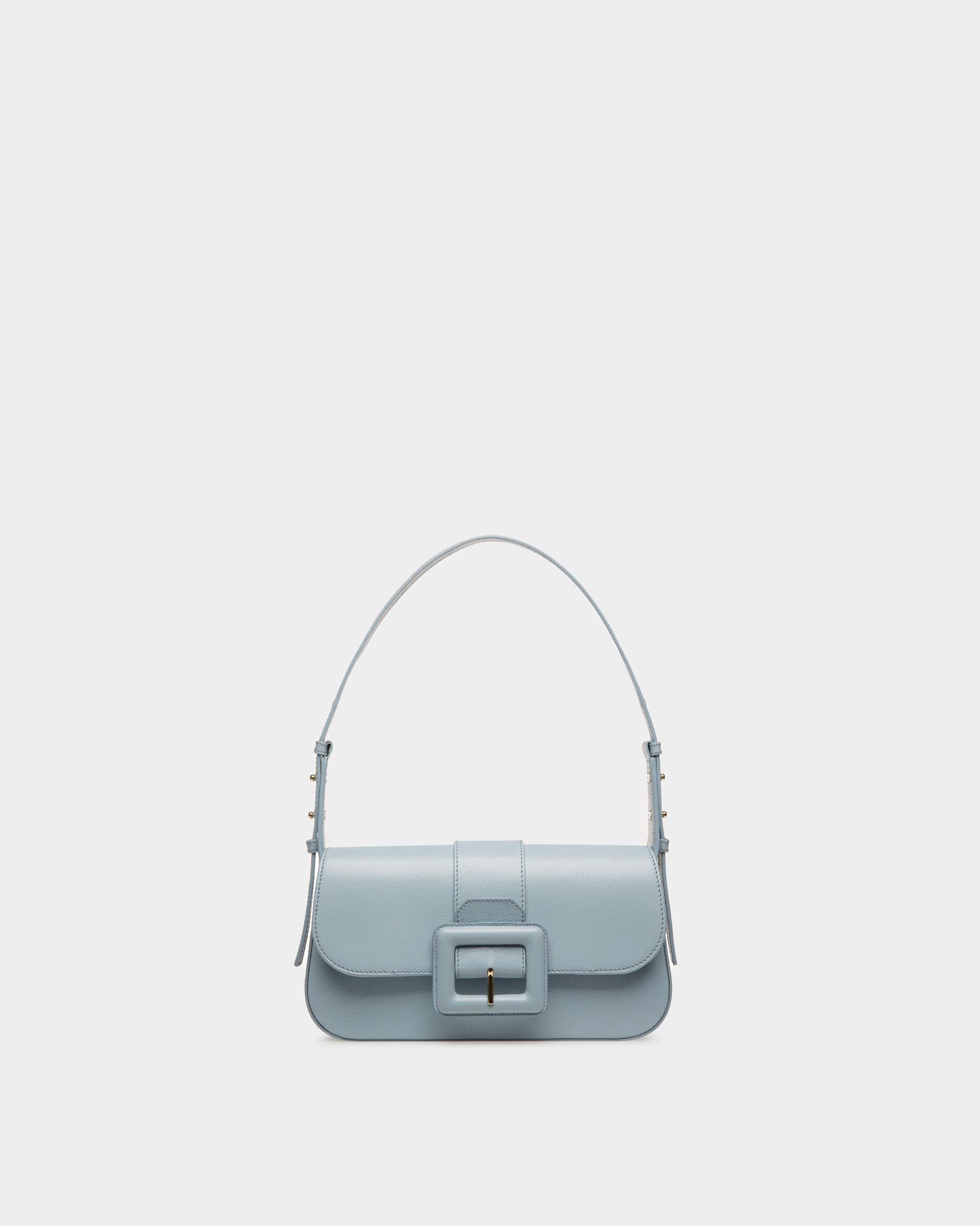 Jadha Sac Porté Épaule En Cuir Bleu Clair - Femme - Bally - 01