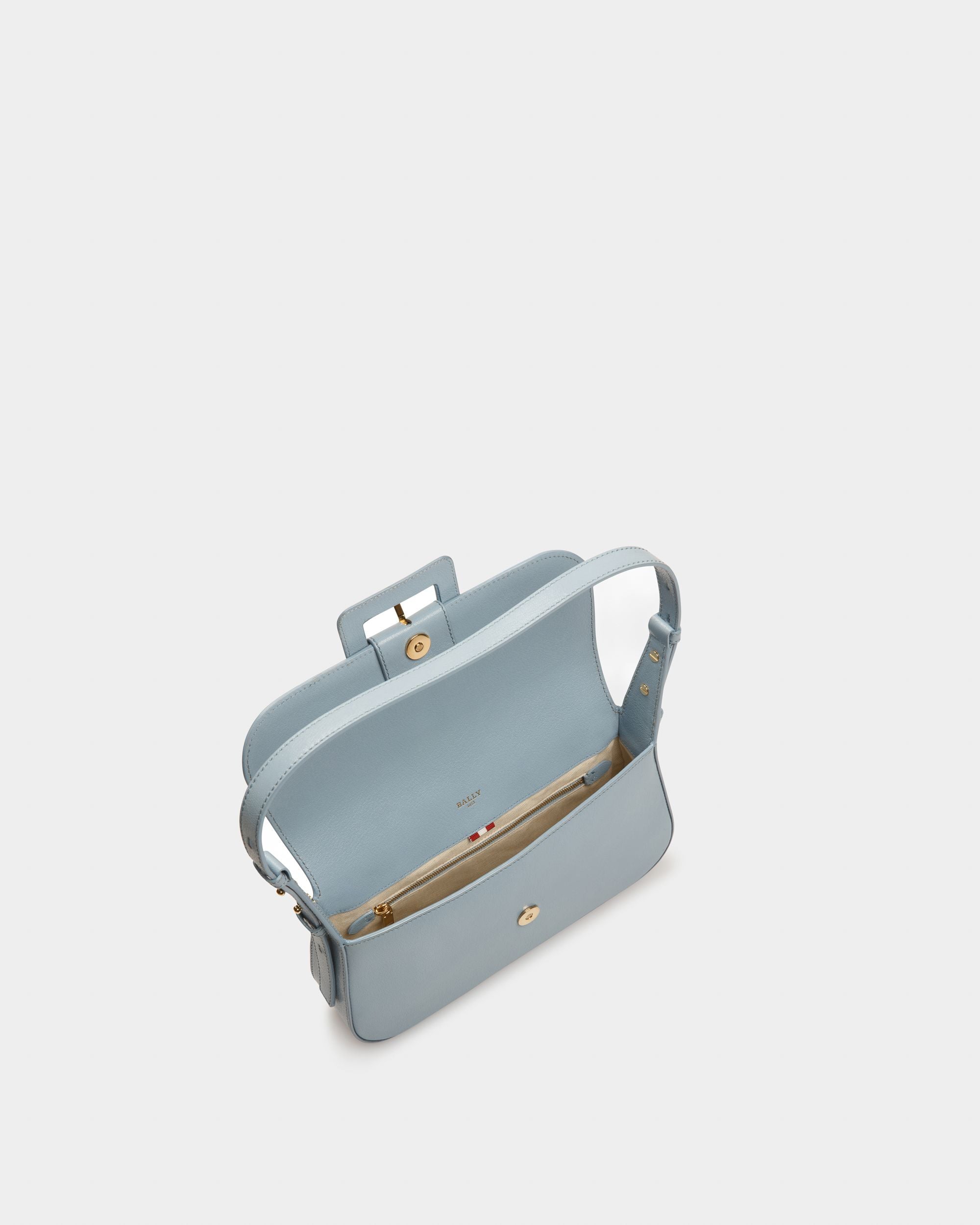 Jadha Sac Porté Épaule En Cuir Bleu Clair - Femme - Bally - 04