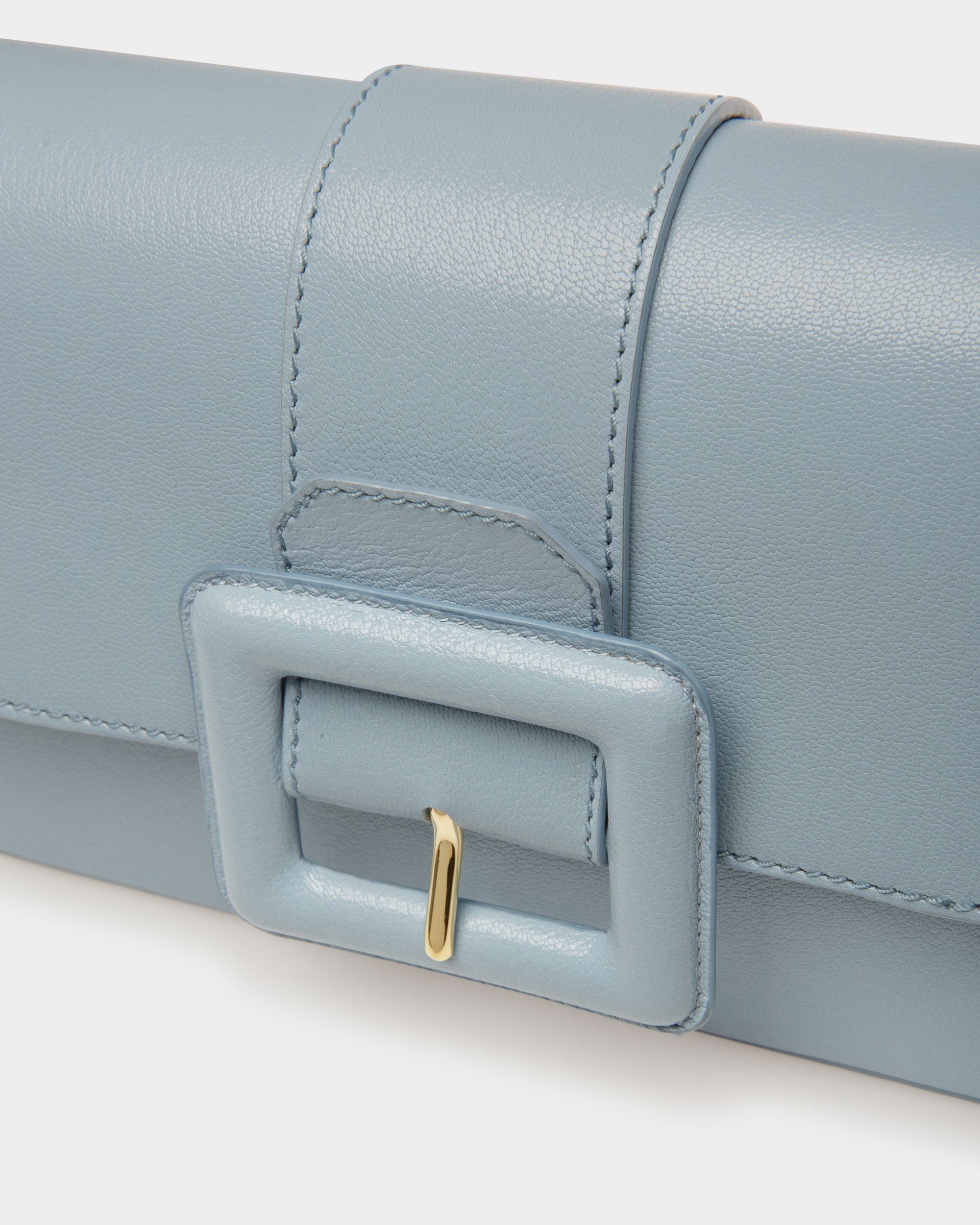 Jadha Sac Porté Épaule En Cuir Bleu Clair - Femme - Bally - 05