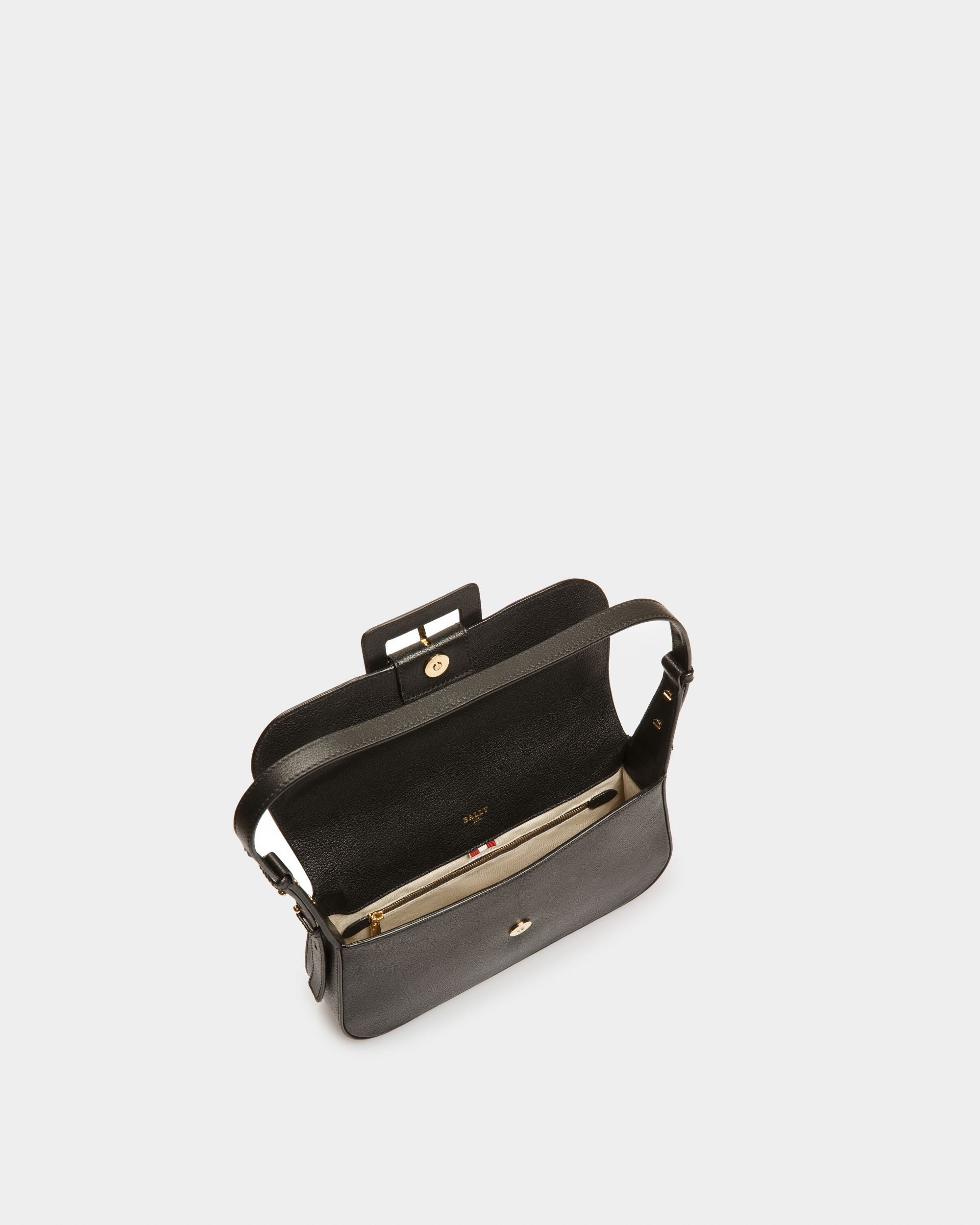 Jadha Sac Porté Épaule En Cuir Noir - Femme - Bally - 04