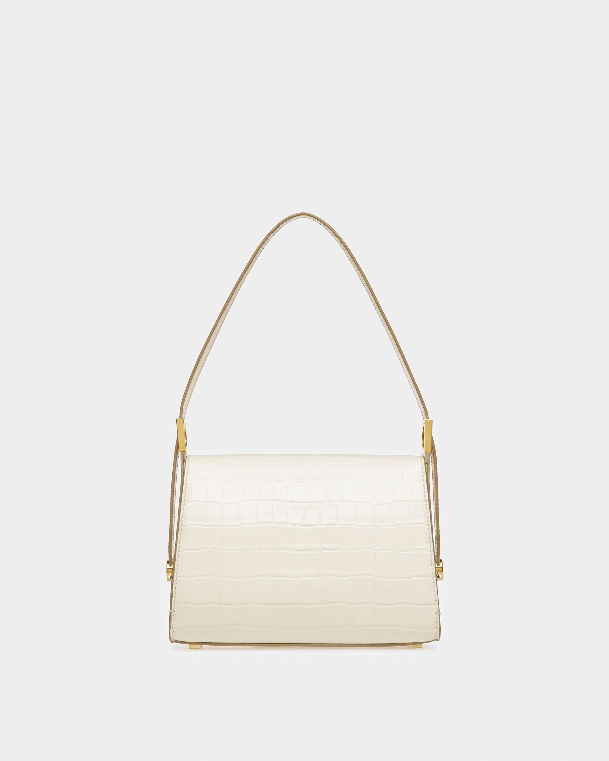 Sac Emblem Anse Supérieure En Cuir Gaufré Crocodile - Femme - Bally - 03