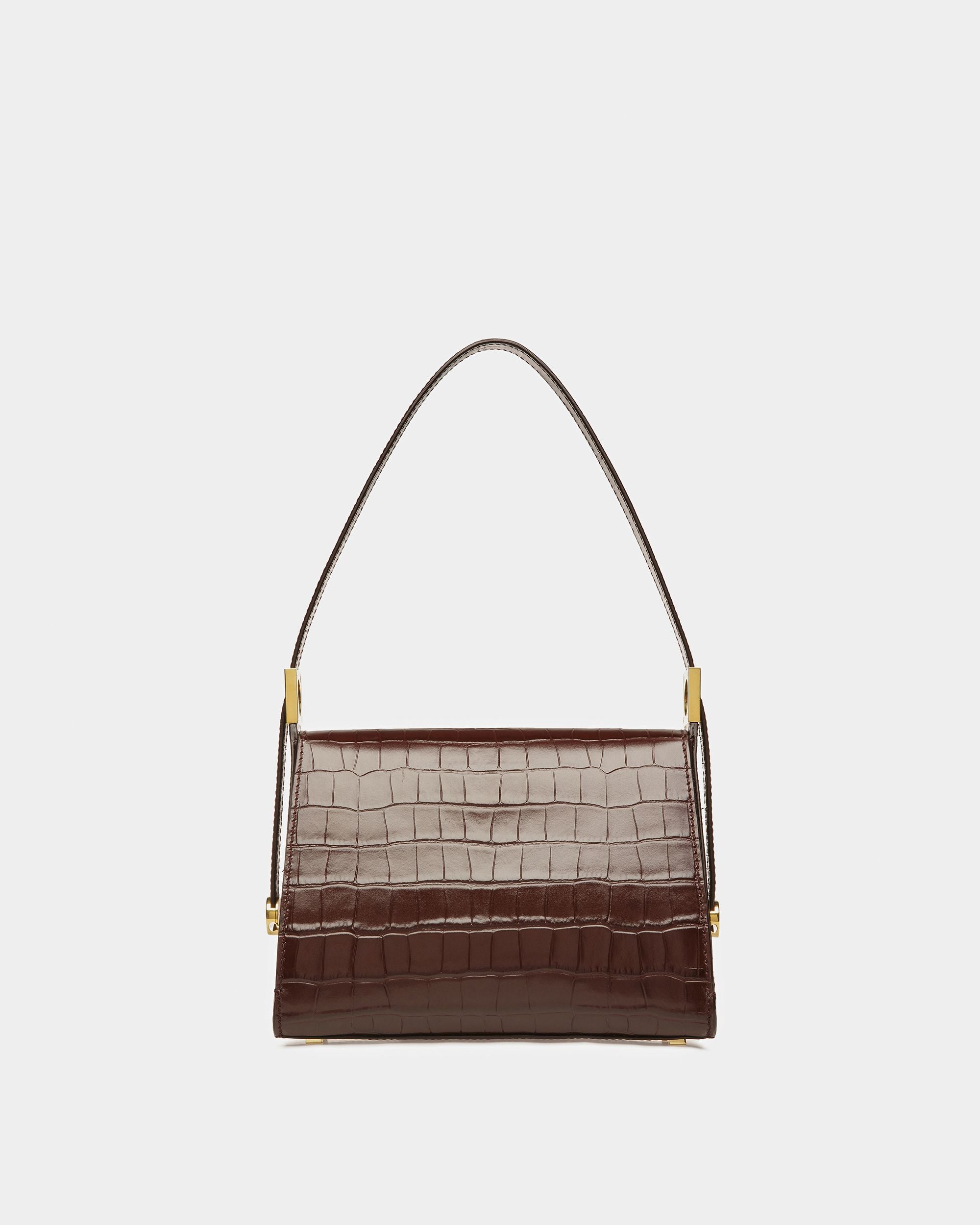 Sac Emblem Anse Supérieure En Cuir Gaufré Crocodile - Femme - Bally - 03