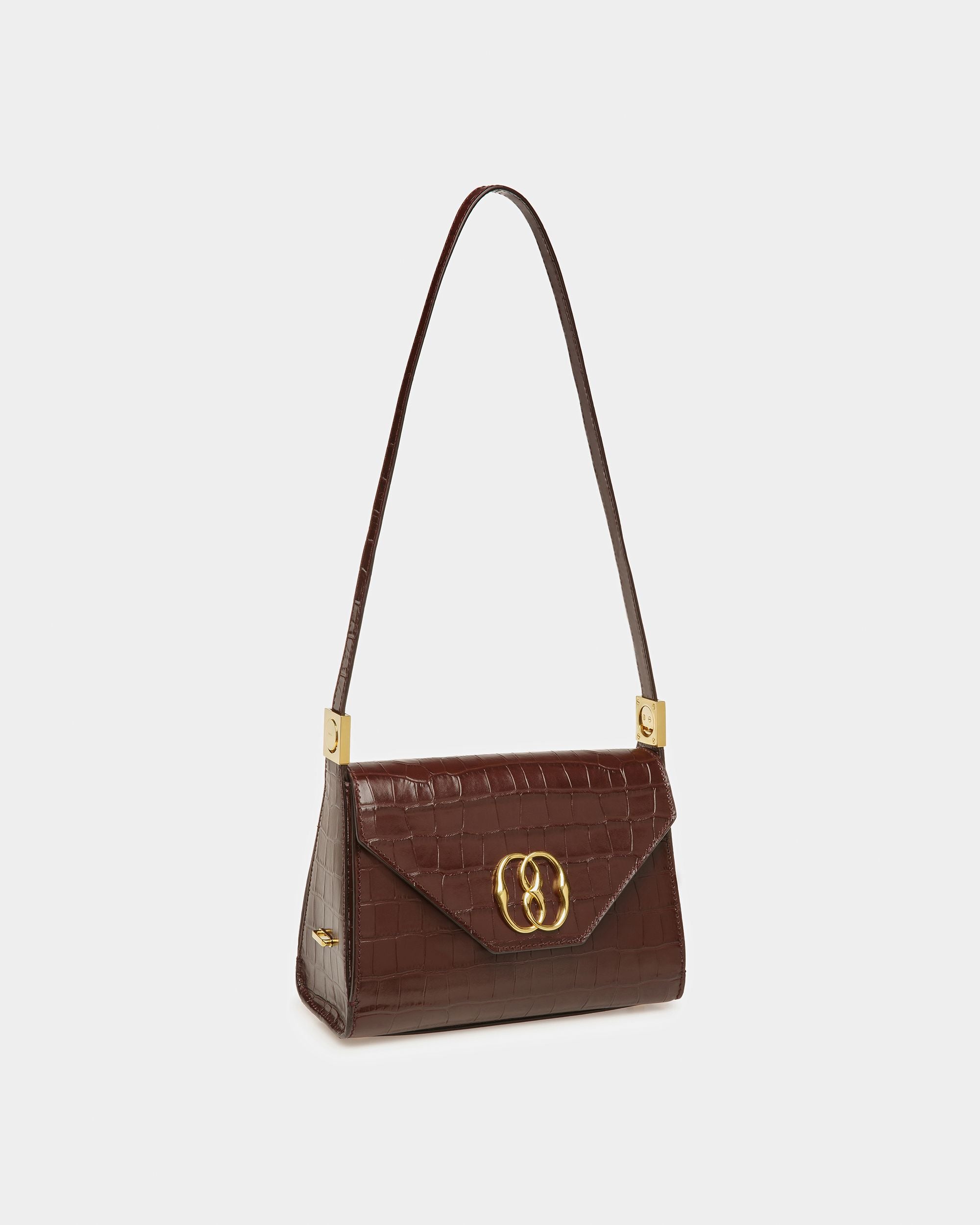 Sac Emblem Anse Supérieure En Cuir Gaufré Crocodile - Femme - Bally - 04