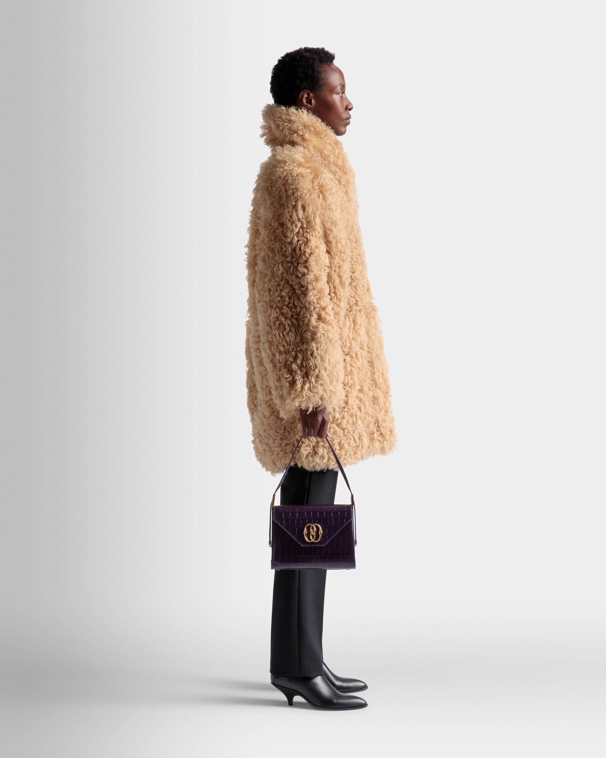 Sac Emblem À Anse Supérieure En Cuir Orchidée - Femme - Bally - 02