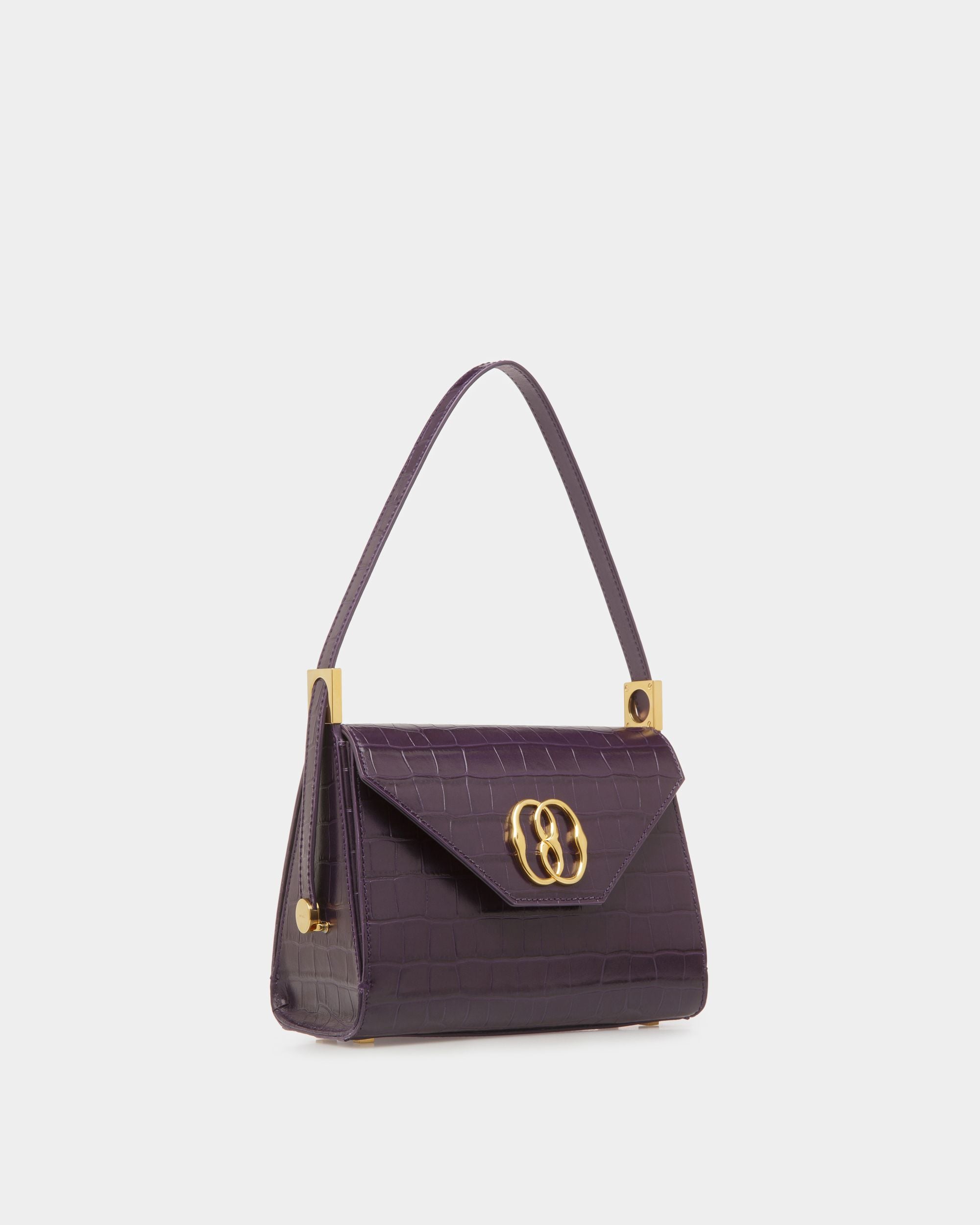 Sac Emblem À Anse Supérieure En Cuir Orchidée - Femme - Bally - 04