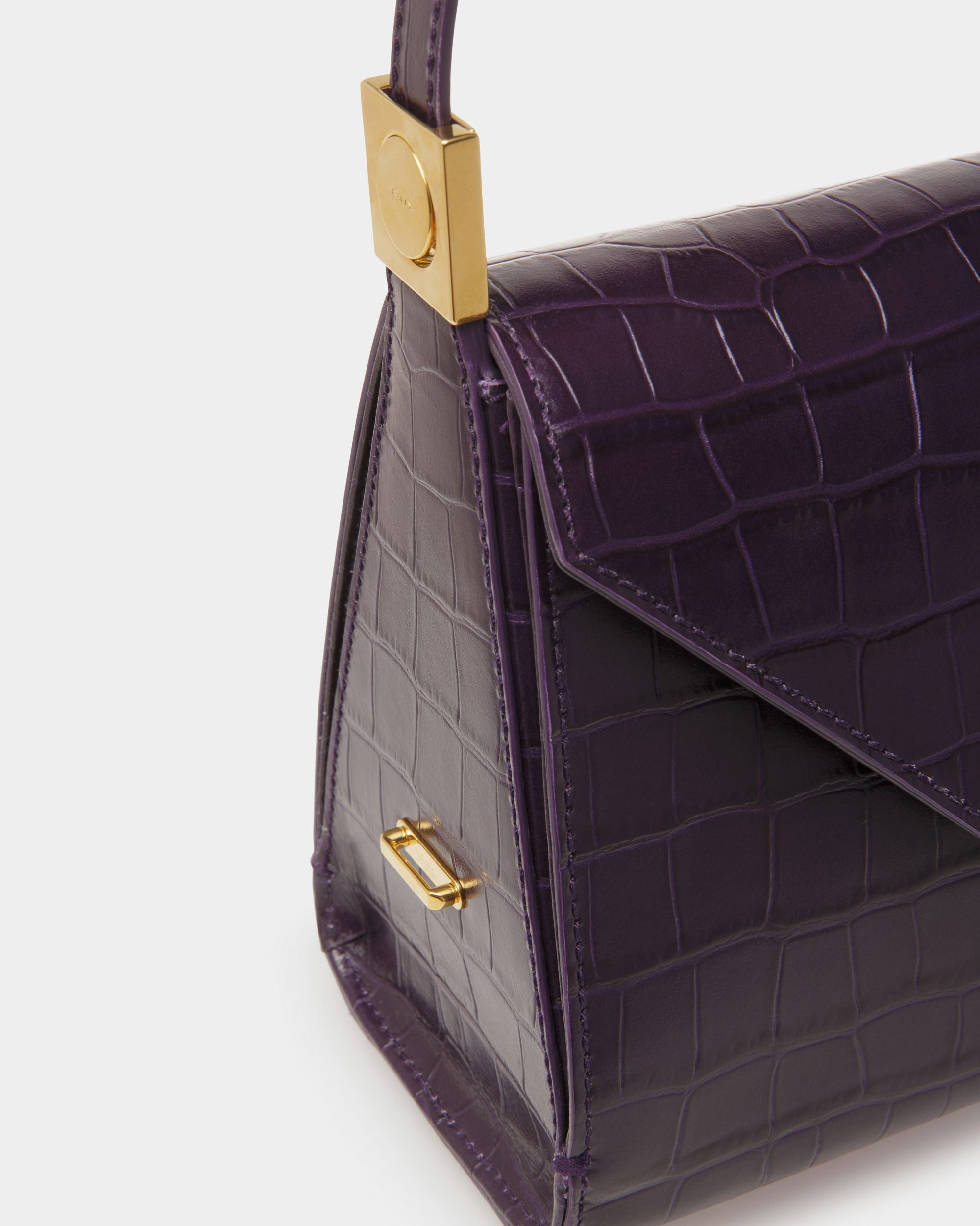 Sac Emblem À Anse Supérieure En Cuir Orchidée - Femme - Bally - 06