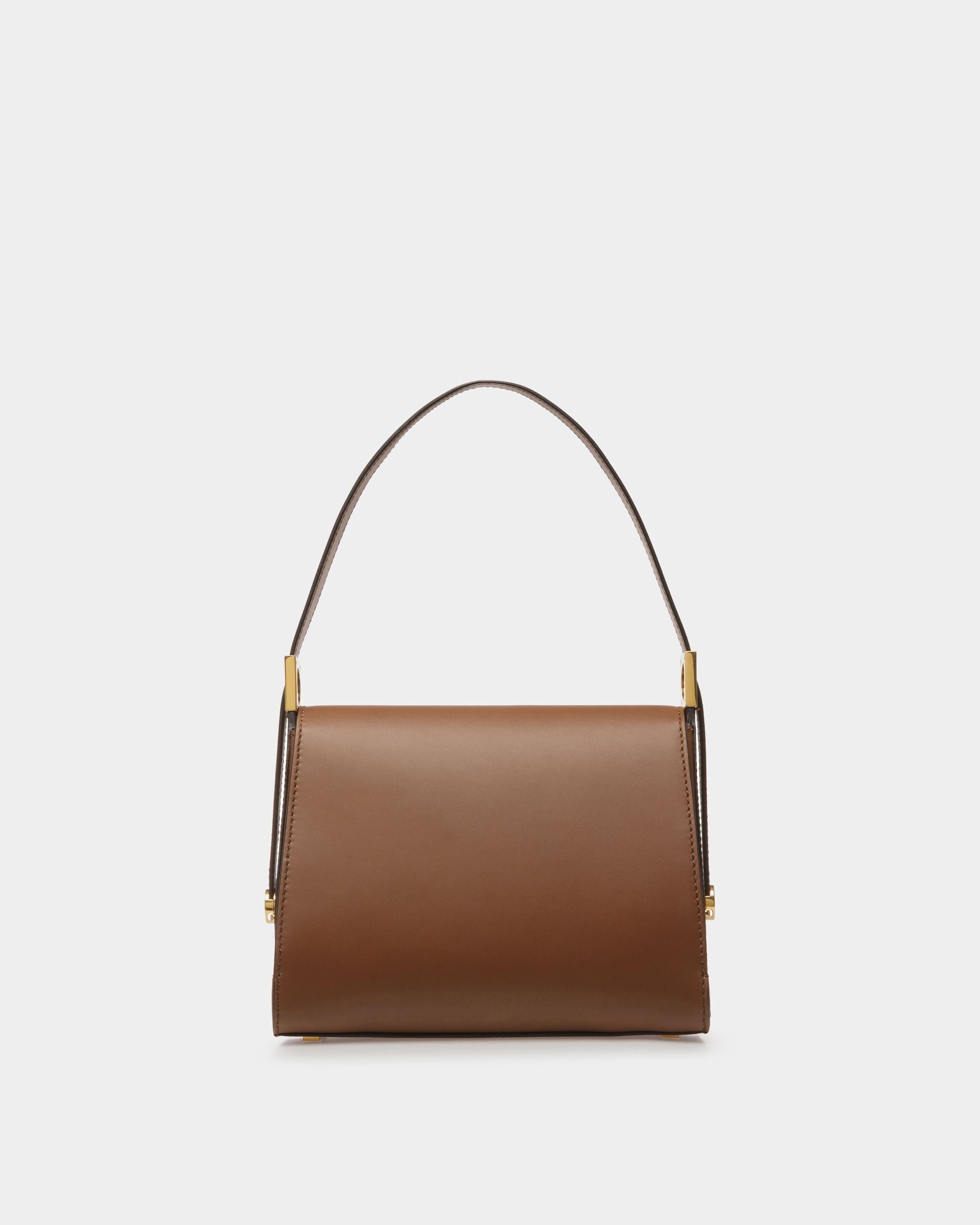 Sac Emblem À Anse Supérieure En Cuir Marron - Femme - Bally - 02