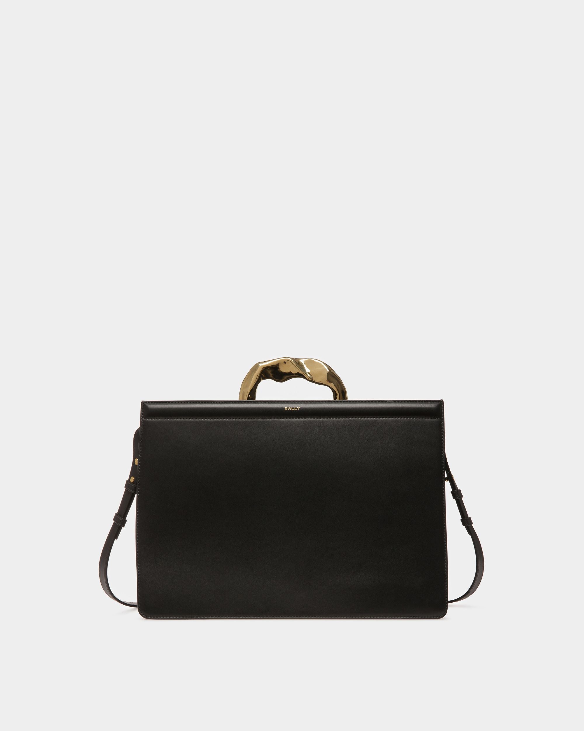 Sac Baroque À Anse Supérieure En Cuir Noir - Femme - Bally - 01
