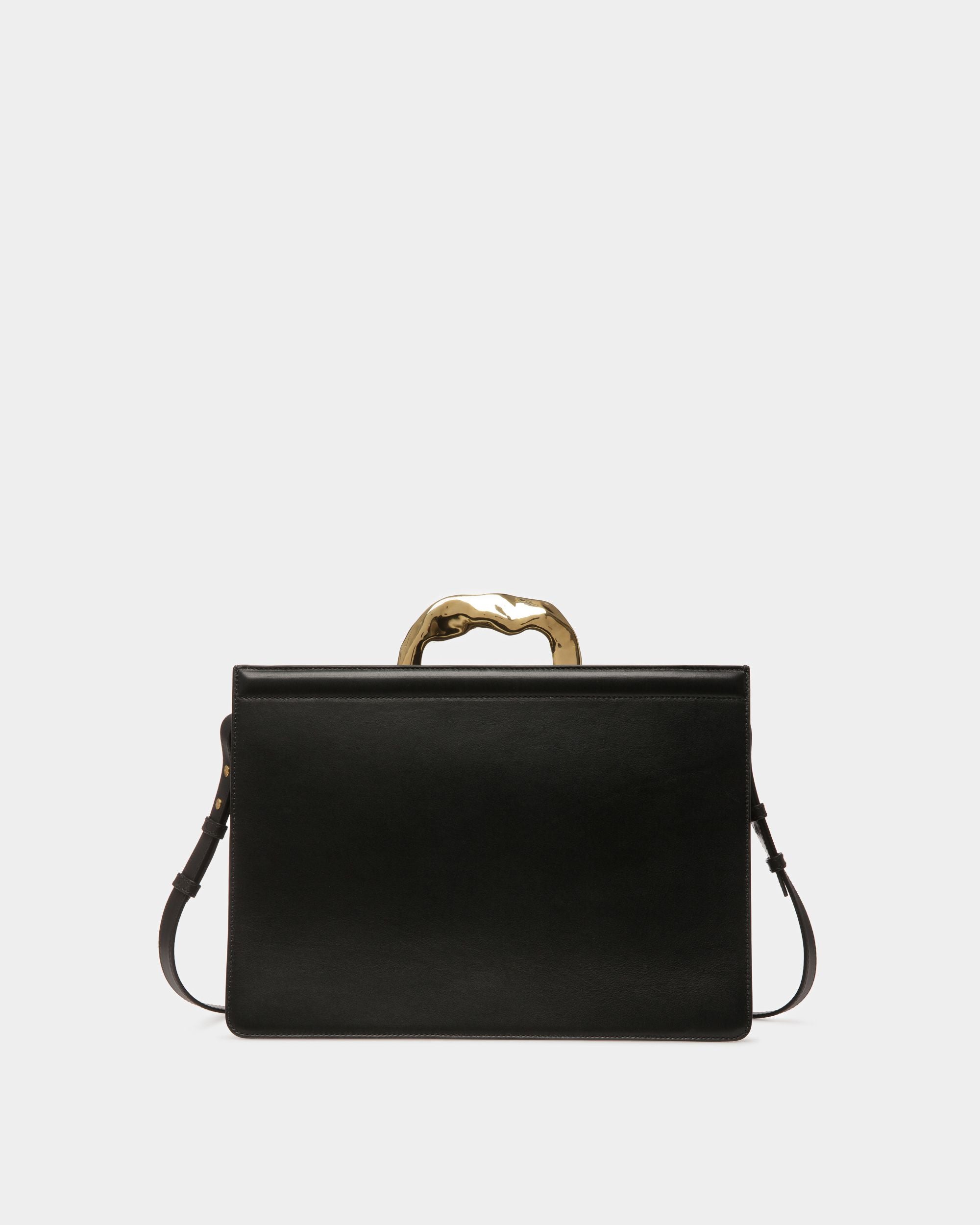 Sac Baroque À Anse Supérieure En Cuir Noir - Femme - Bally - 03