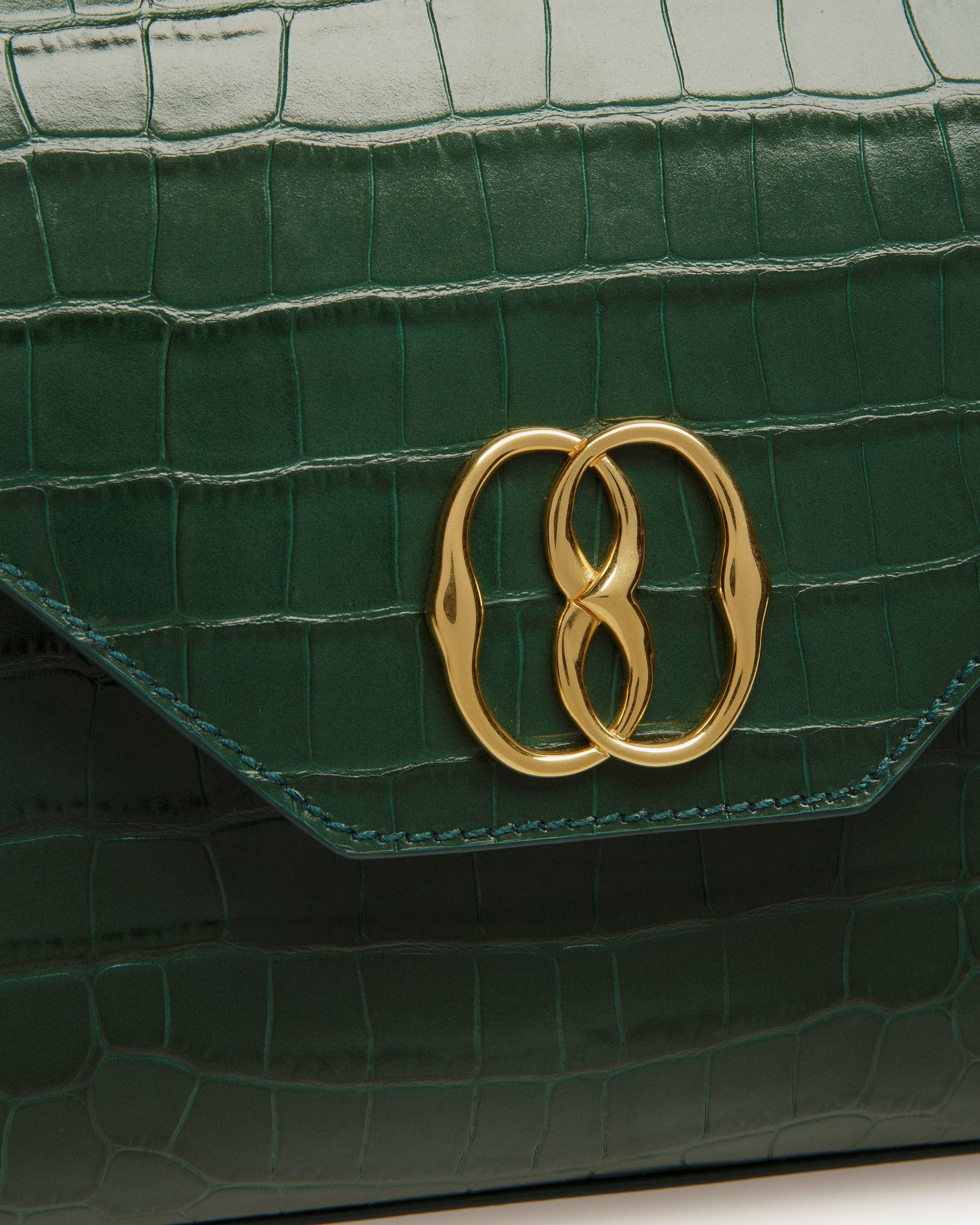 Sac D’épaule Emblem En Cuir Gaufré Crocodile - Femme - Bally - 06