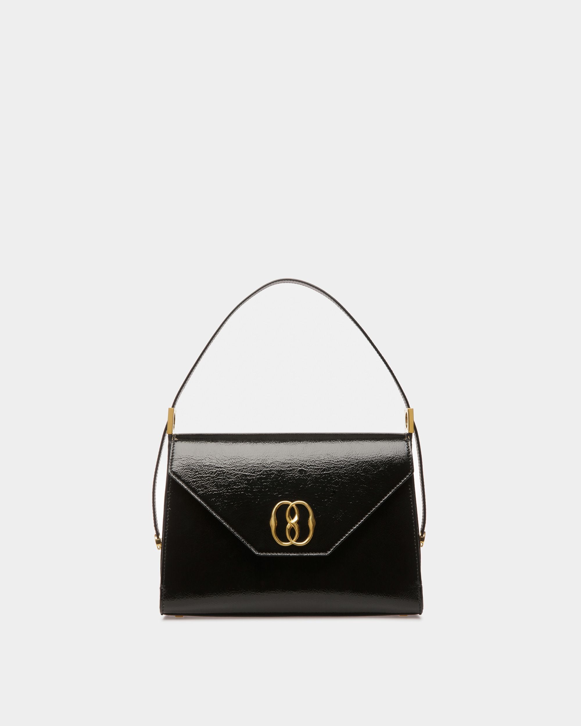 Sac D’Épaule Emblem En Cuir Noir - Femme - Bally - 01