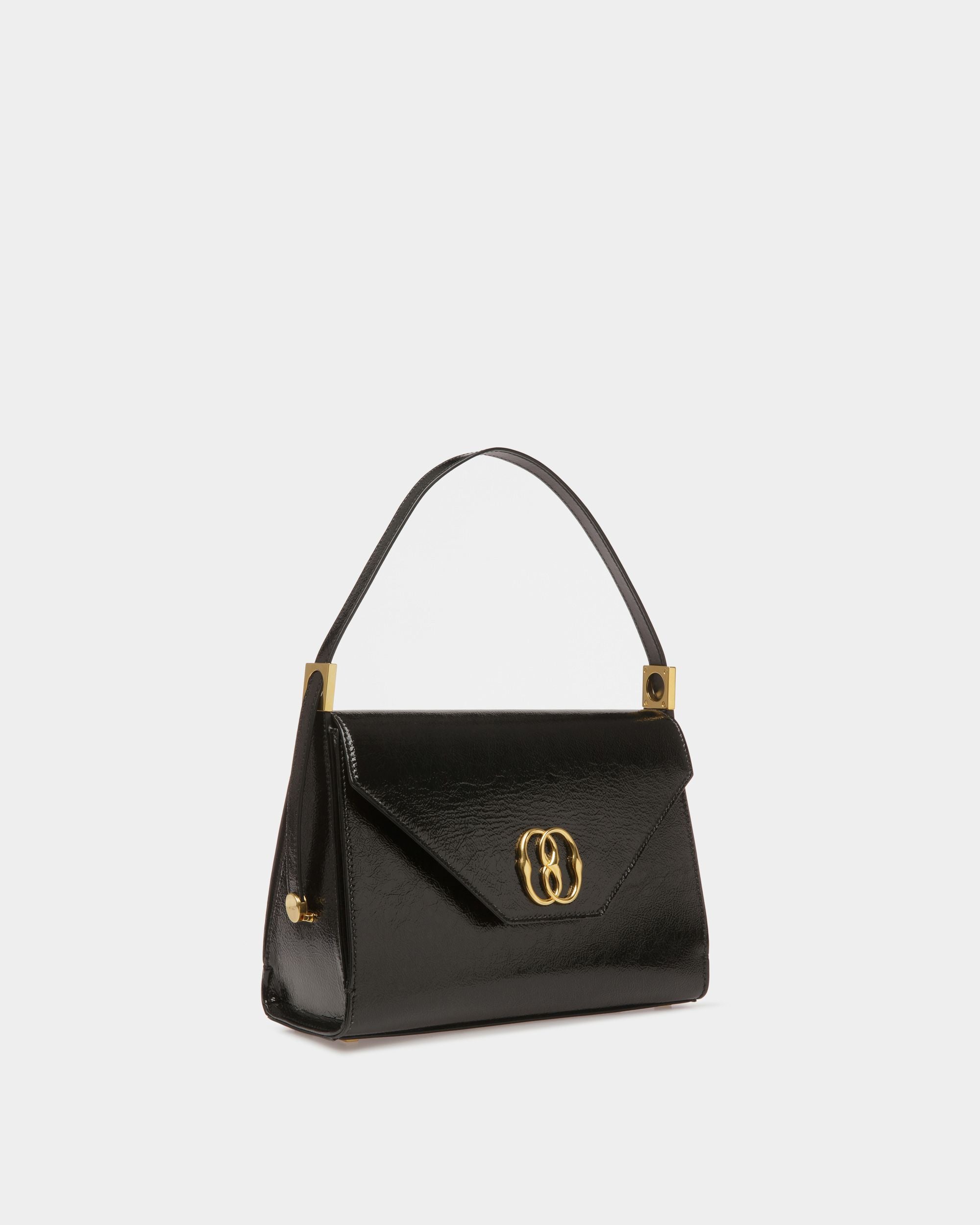 Sac D’Épaule Emblem En Cuir Noir - Femme - Bally - 03