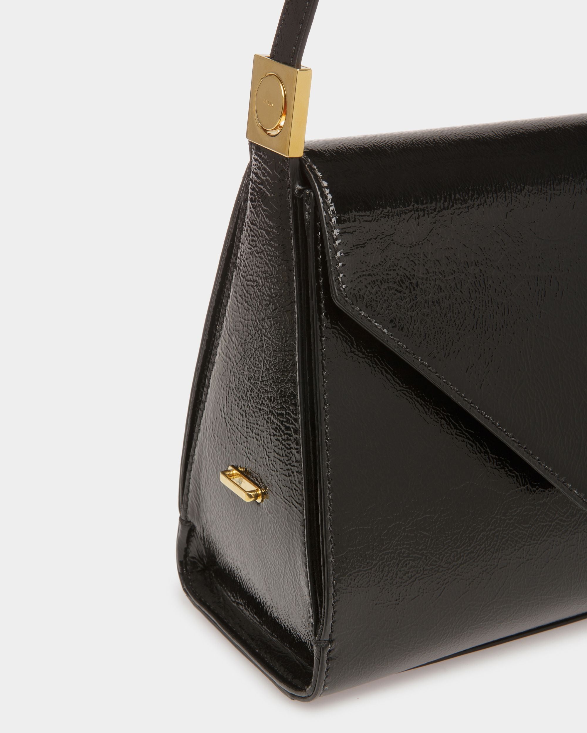Sac D’Épaule Emblem En Cuir Noir - Femme - Bally - 05