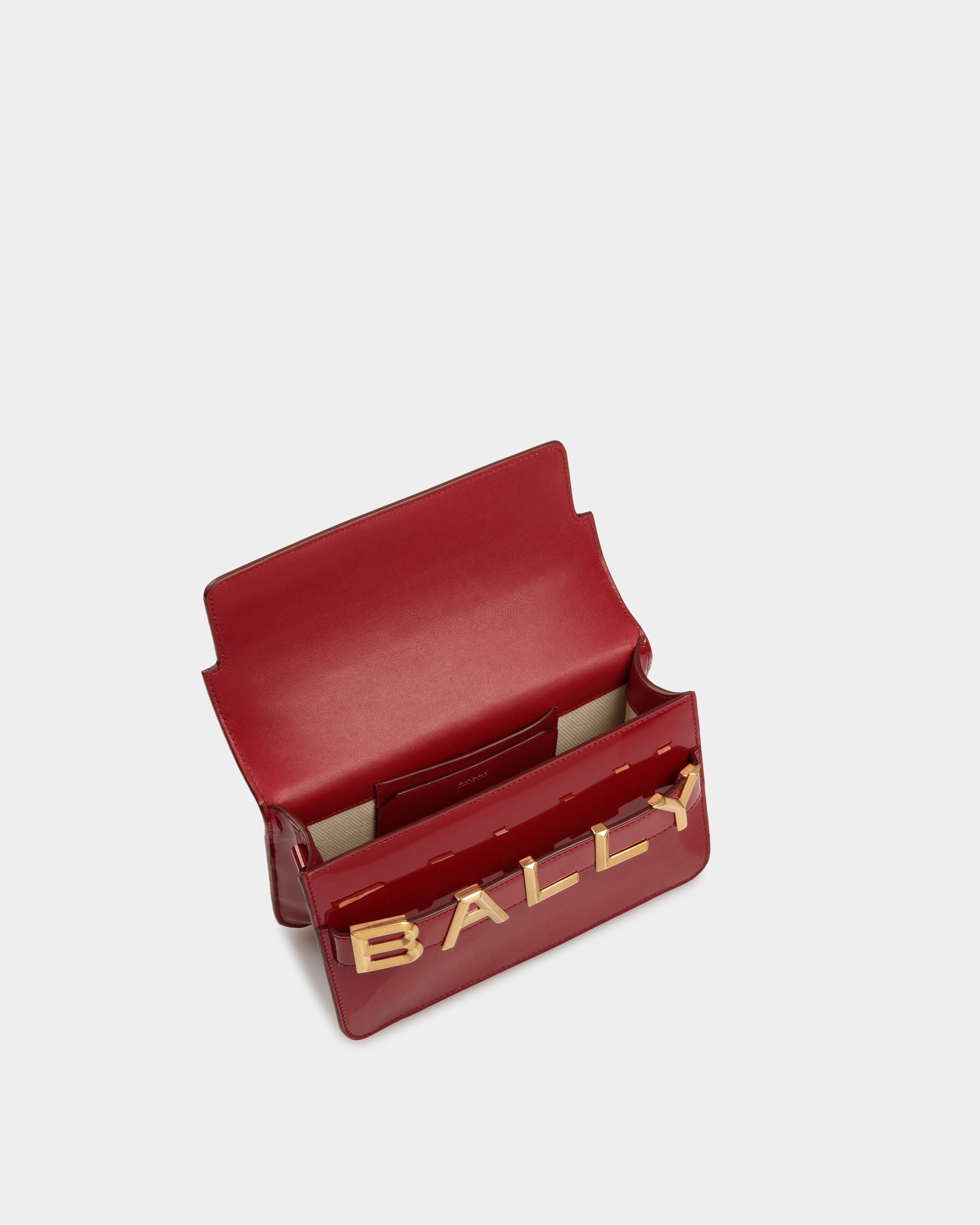 Sac À Bandoulière Logo En Cuir Rubis Profond - Femme - Bally - 05