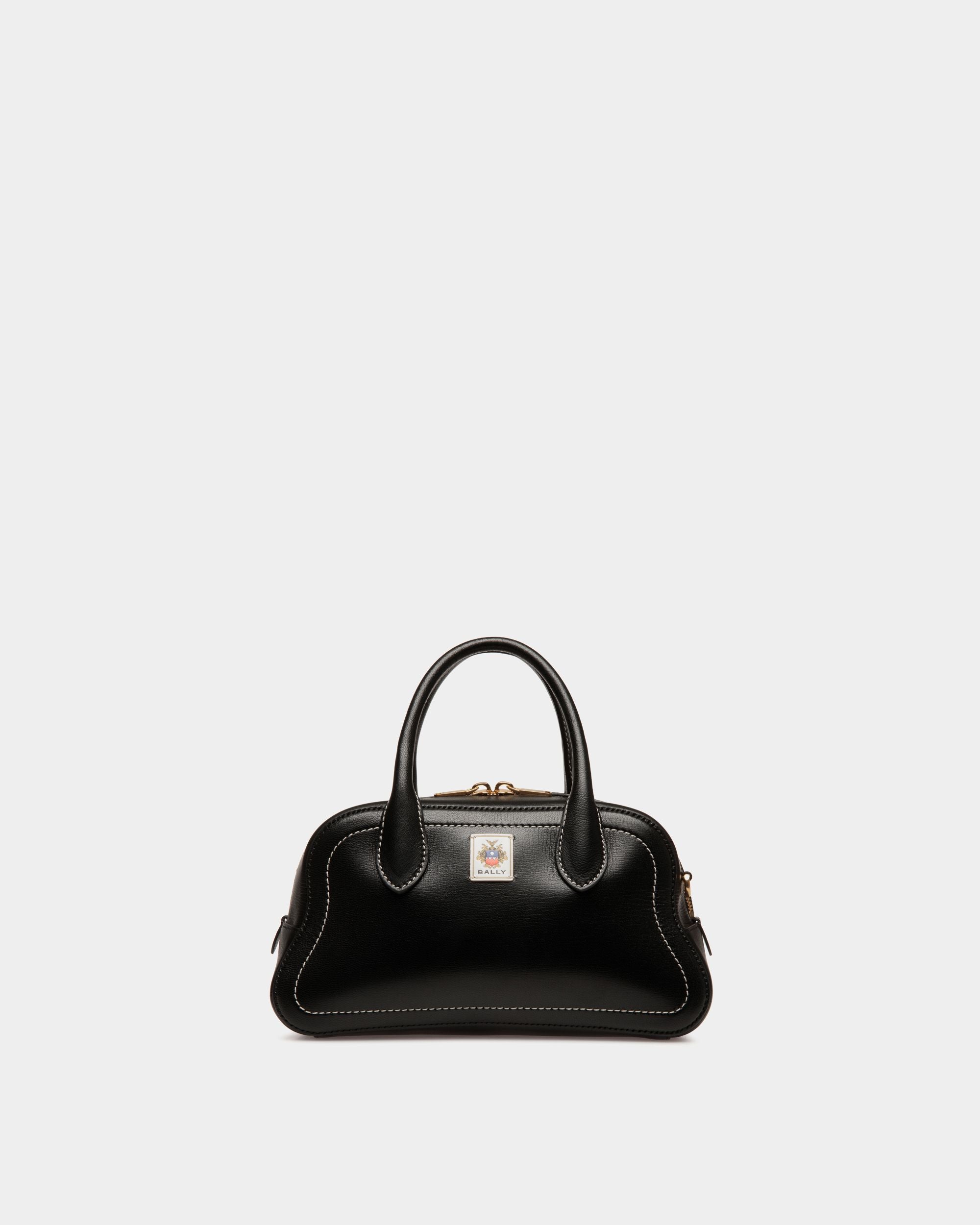 Sac À Anse Supérieure Unda En Cuir Grainé Noir - Femme - Bally - 01