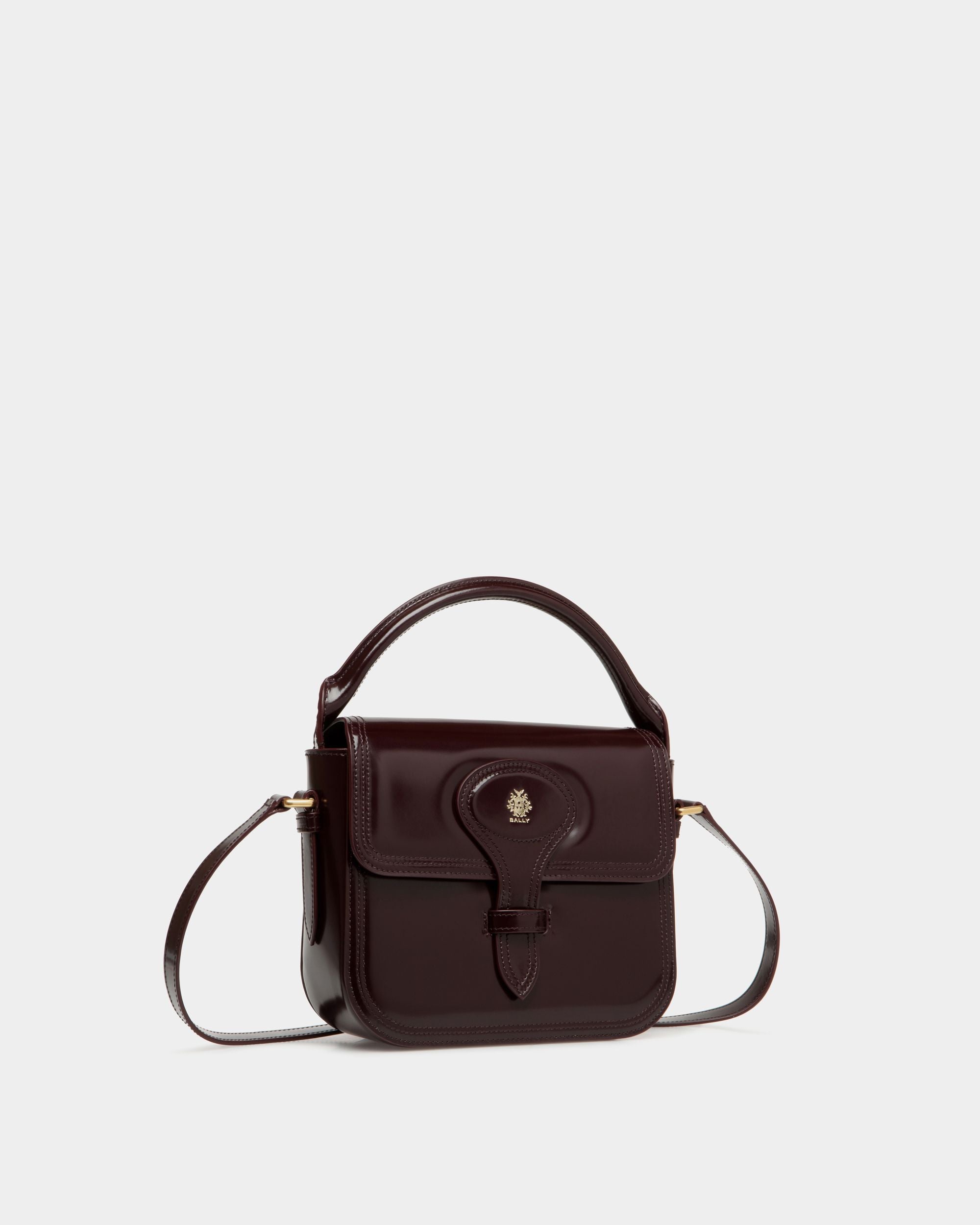 Mini Sac Beckett En Cuir Brossé Deep Burgundy - Femme - Bally - 04