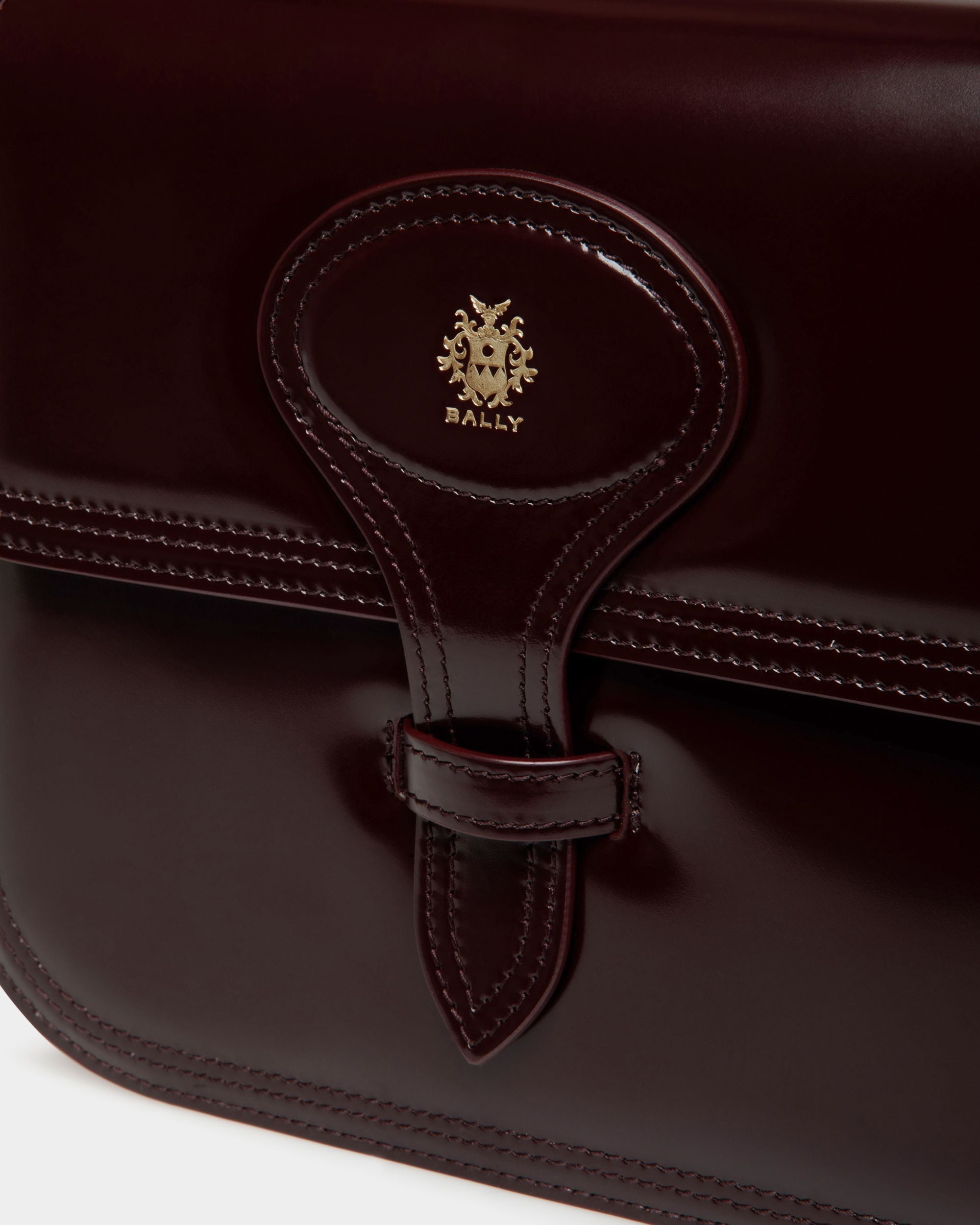 Mini Sac Beckett En Cuir Brossé Deep Burgundy - Femme - Bally - 06