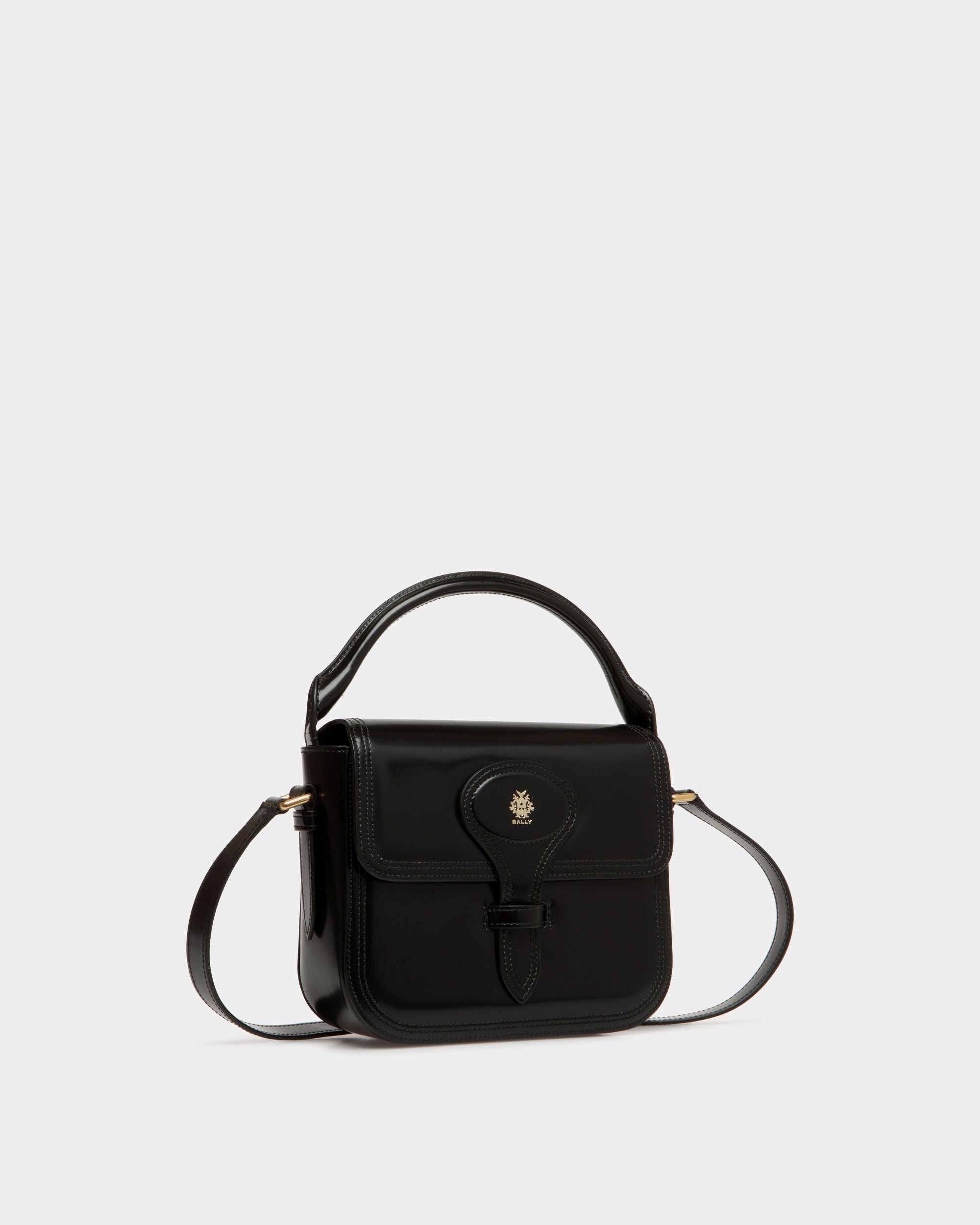 Mini Sac Beckett En Cuir Brossé Noir - Femme - Bally - 04