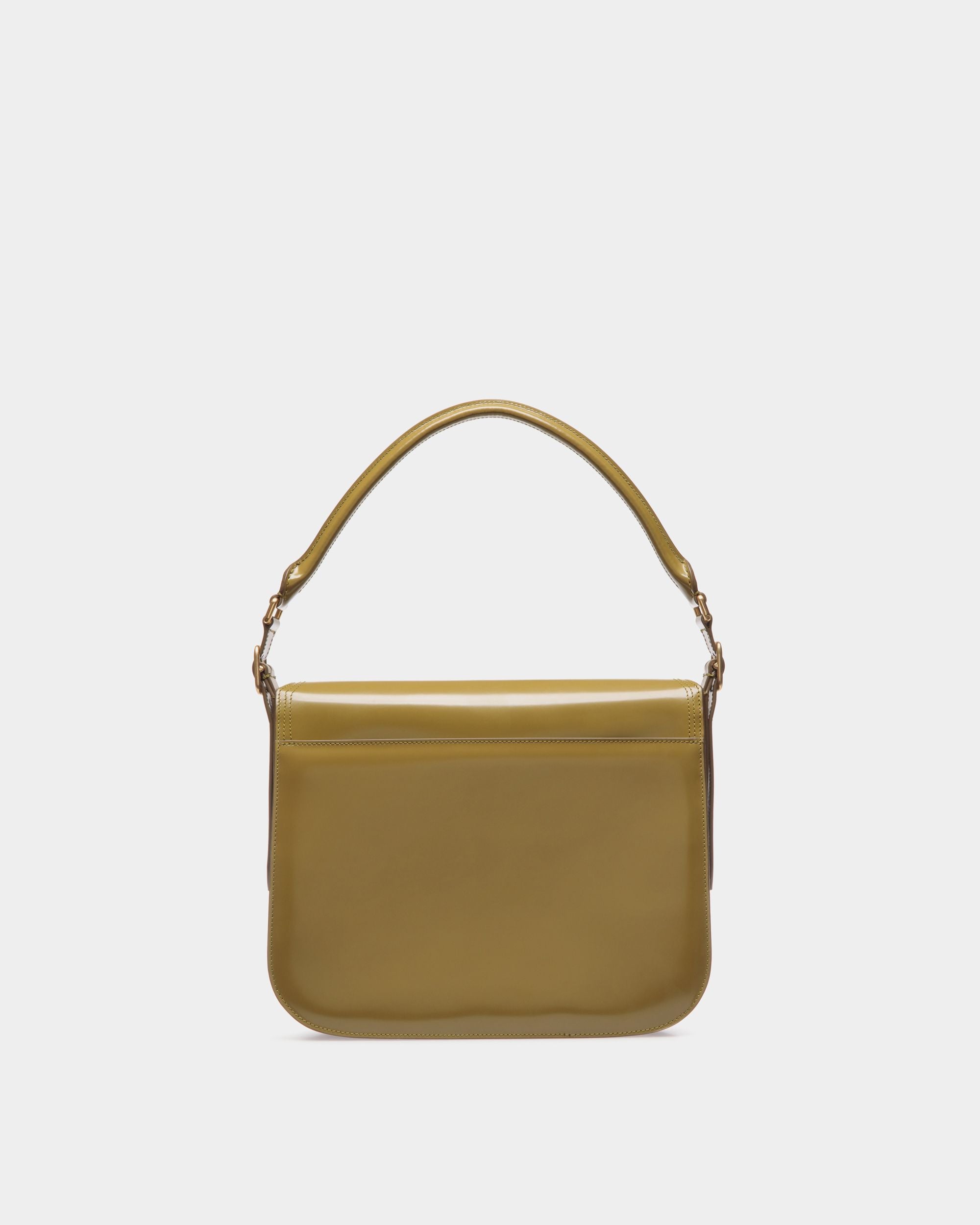 Sac D’épaule Beckett En Cuir Brossé Olive Green - Femme - Bally - 03