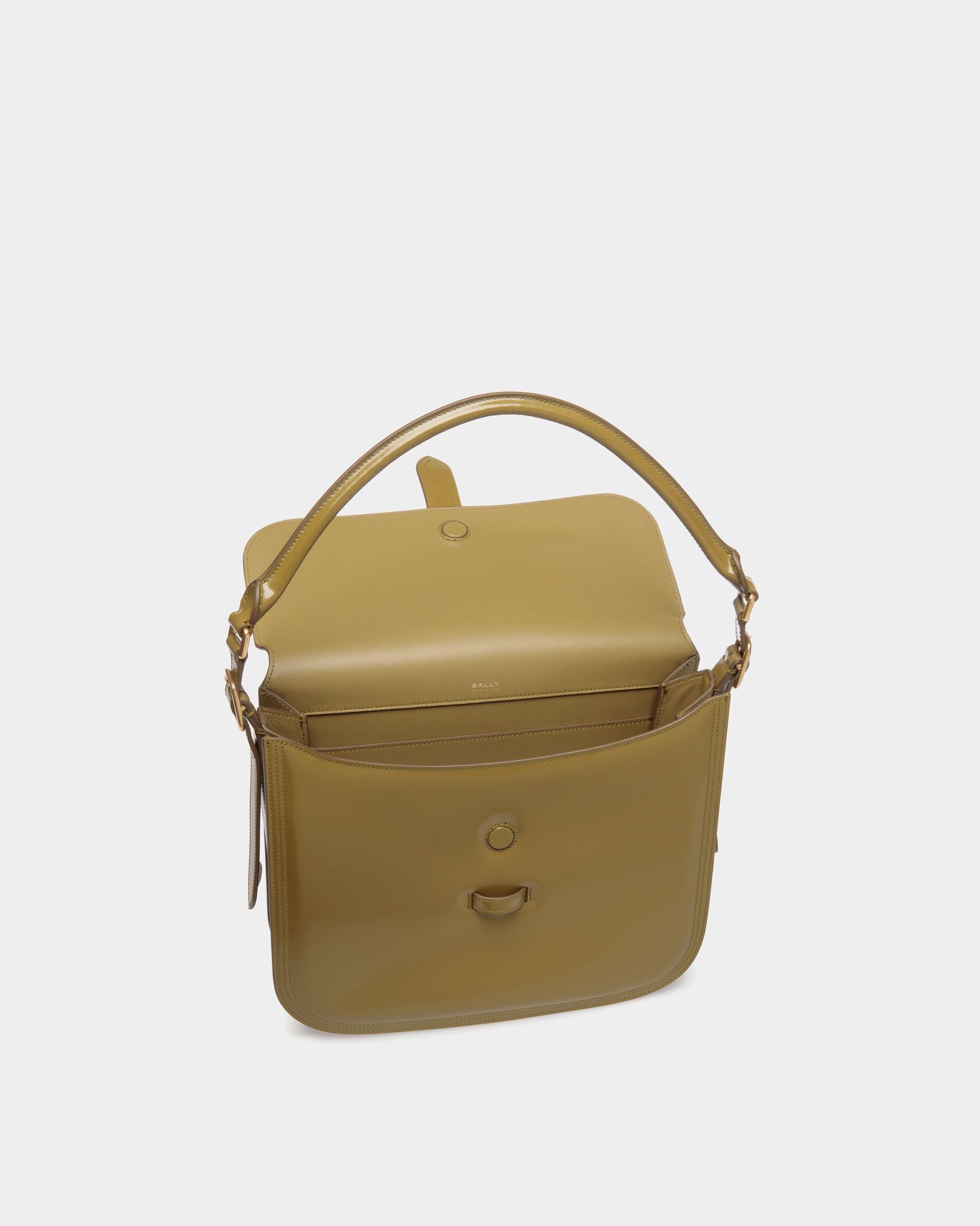 Sac D’épaule Beckett En Cuir Brossé Olive Green - Femme - Bally - 05