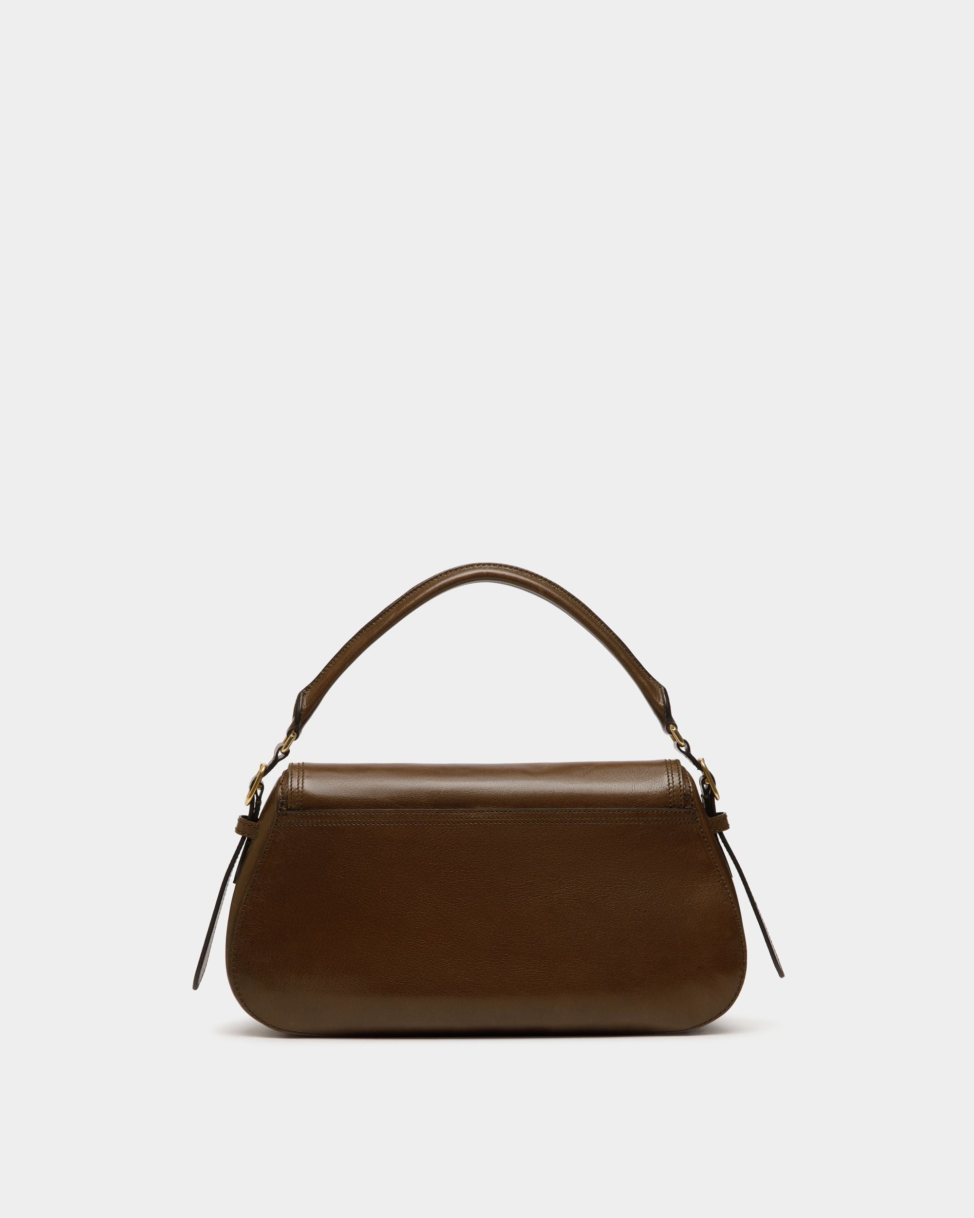Sac D’épaule Beckett En Cuir Marron Glacé - Femme - Bally - 03