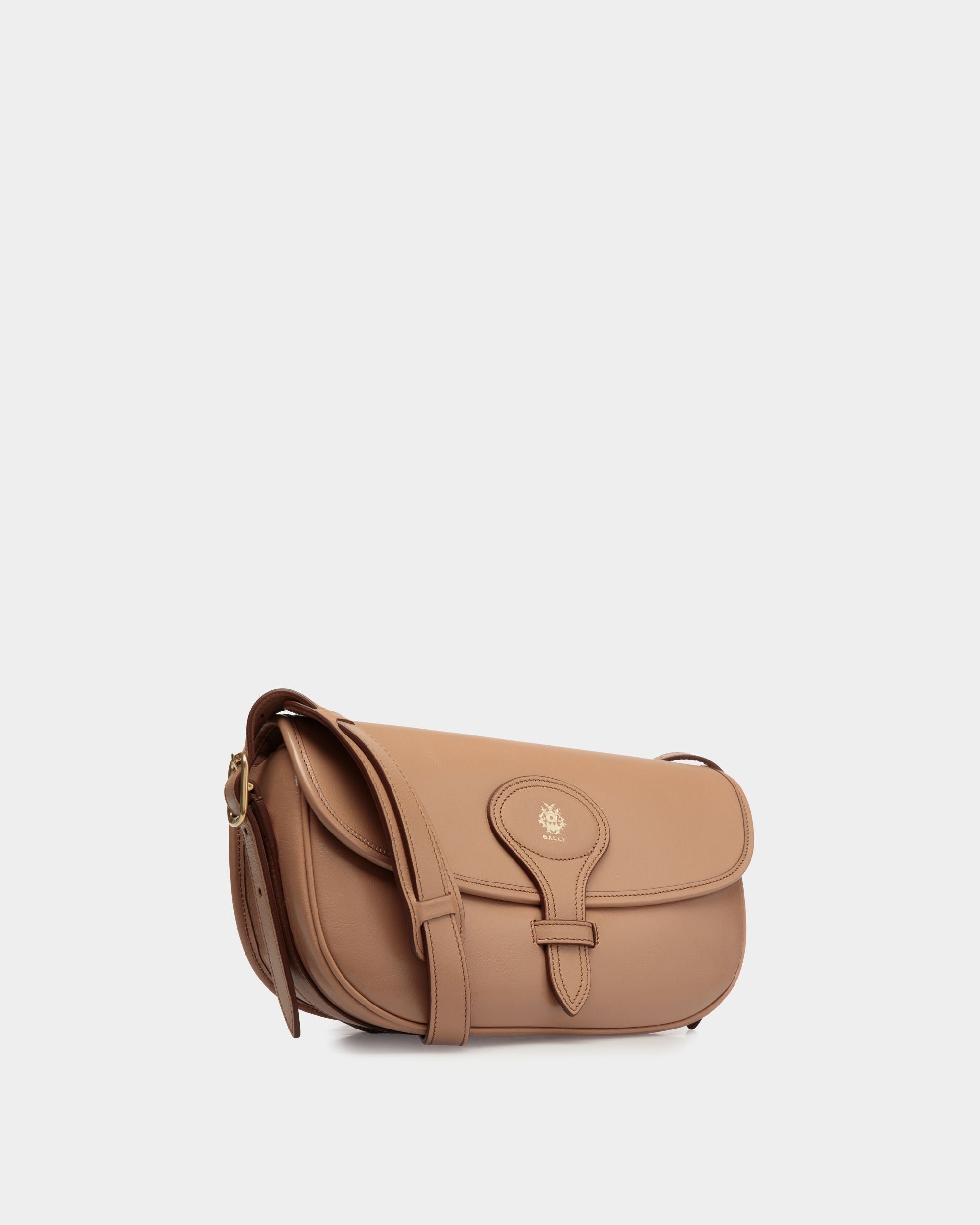 Sac À Bandoulière Beckett En Cuir Praline Beige - Femme - Bally - 04
