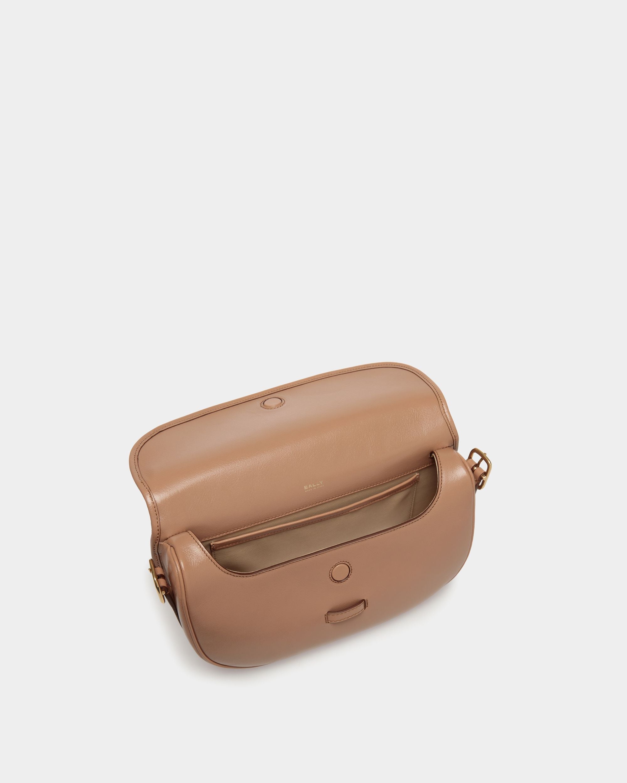 Sac À Bandoulière Beckett En Cuir Praline Beige - Femme - Bally - 05