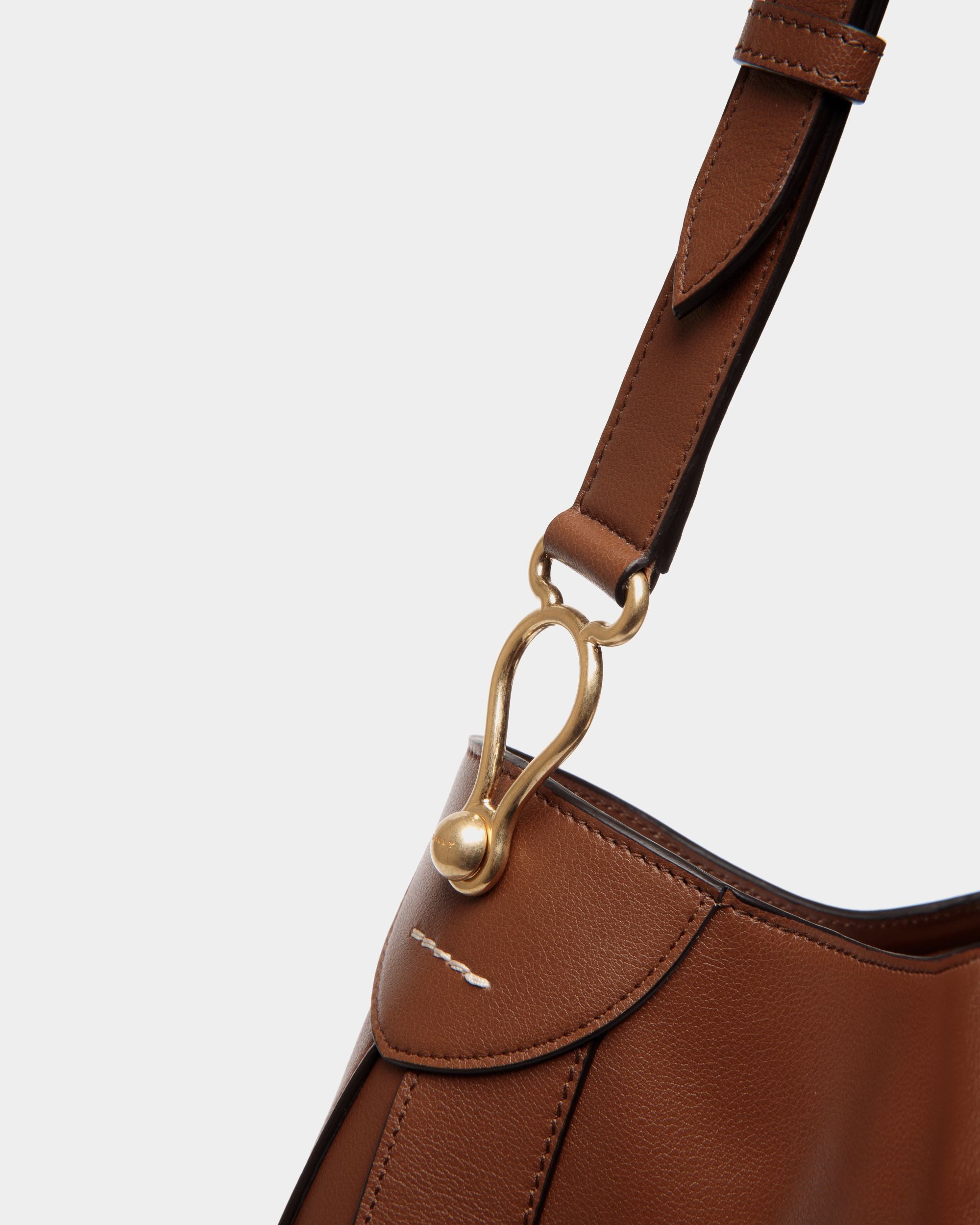 Sac Fourre-Tout Lune En Cuir Marron - Femme - Bally - 04