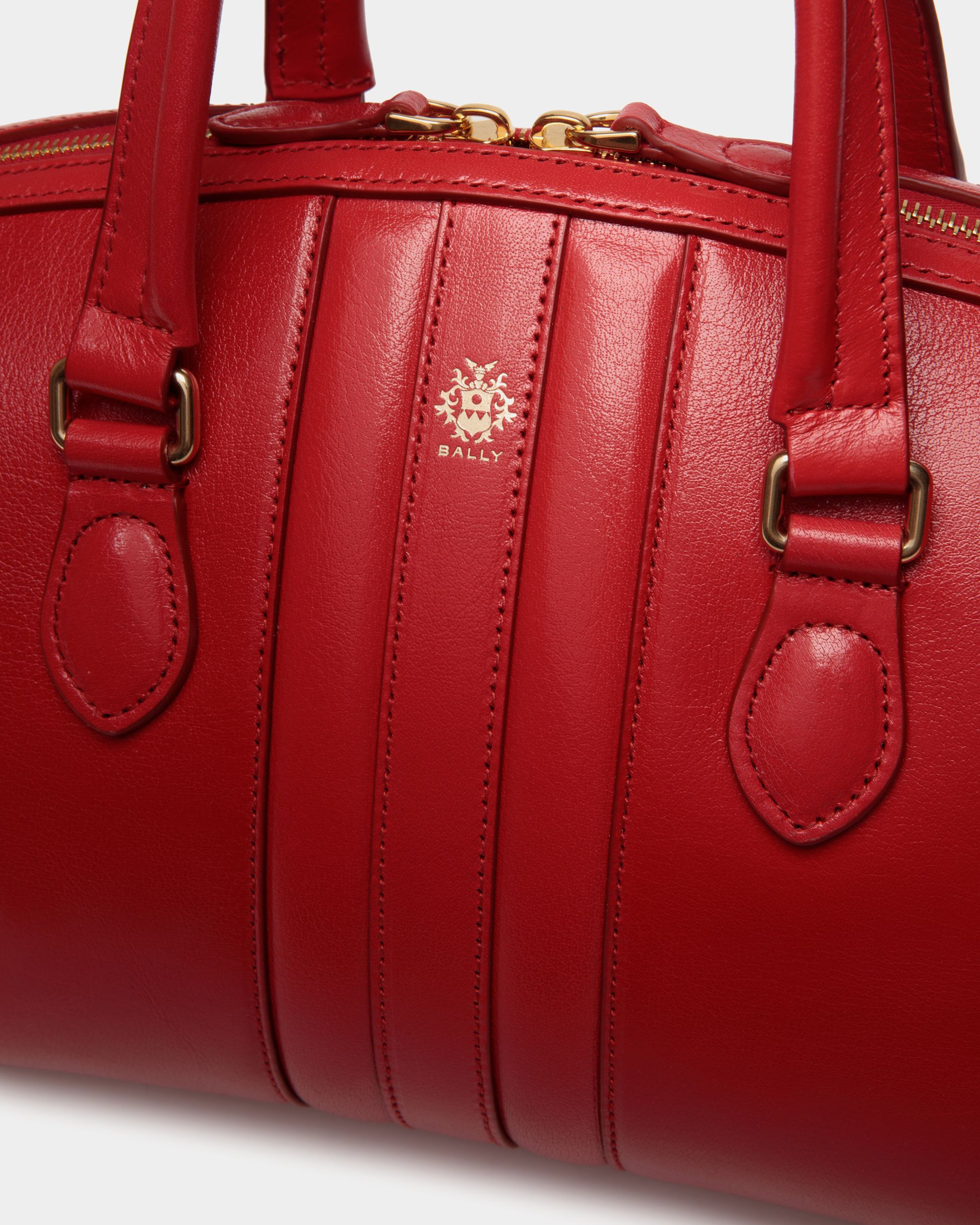 Beckett Top Handle Bag In Red Leather - Femme - Bally - 06