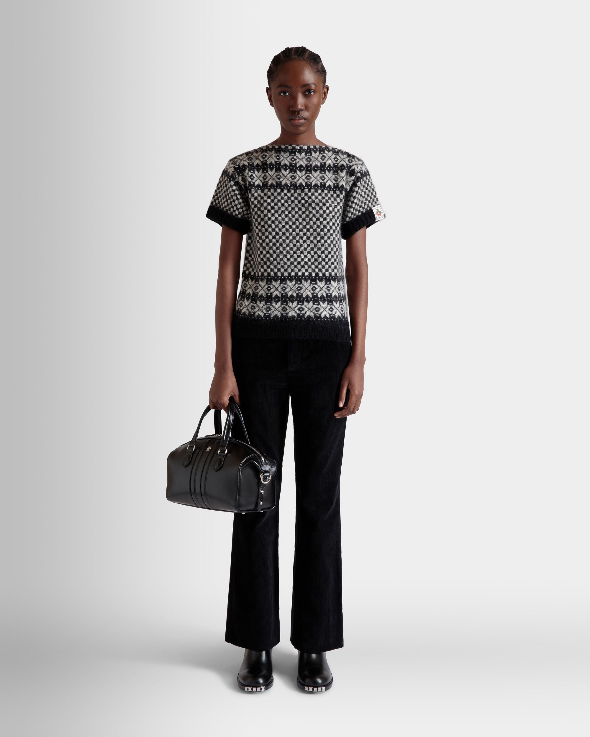 Sac À Anse Supérieure Beckett En Cuir Noir - Femme - Bally - 02