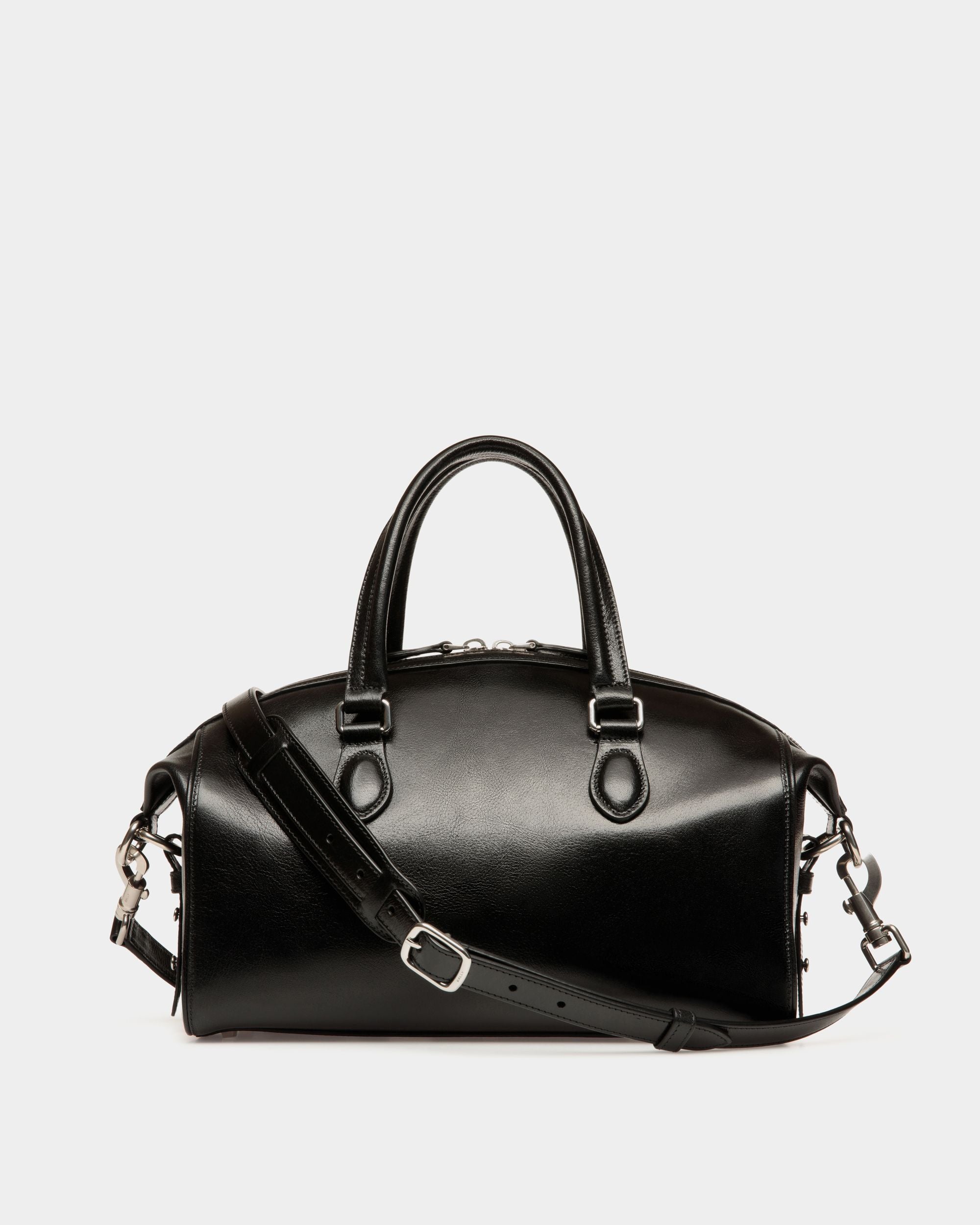 Sac À Anse Supérieure Beckett En Cuir Noir - Femme - Bally - 03