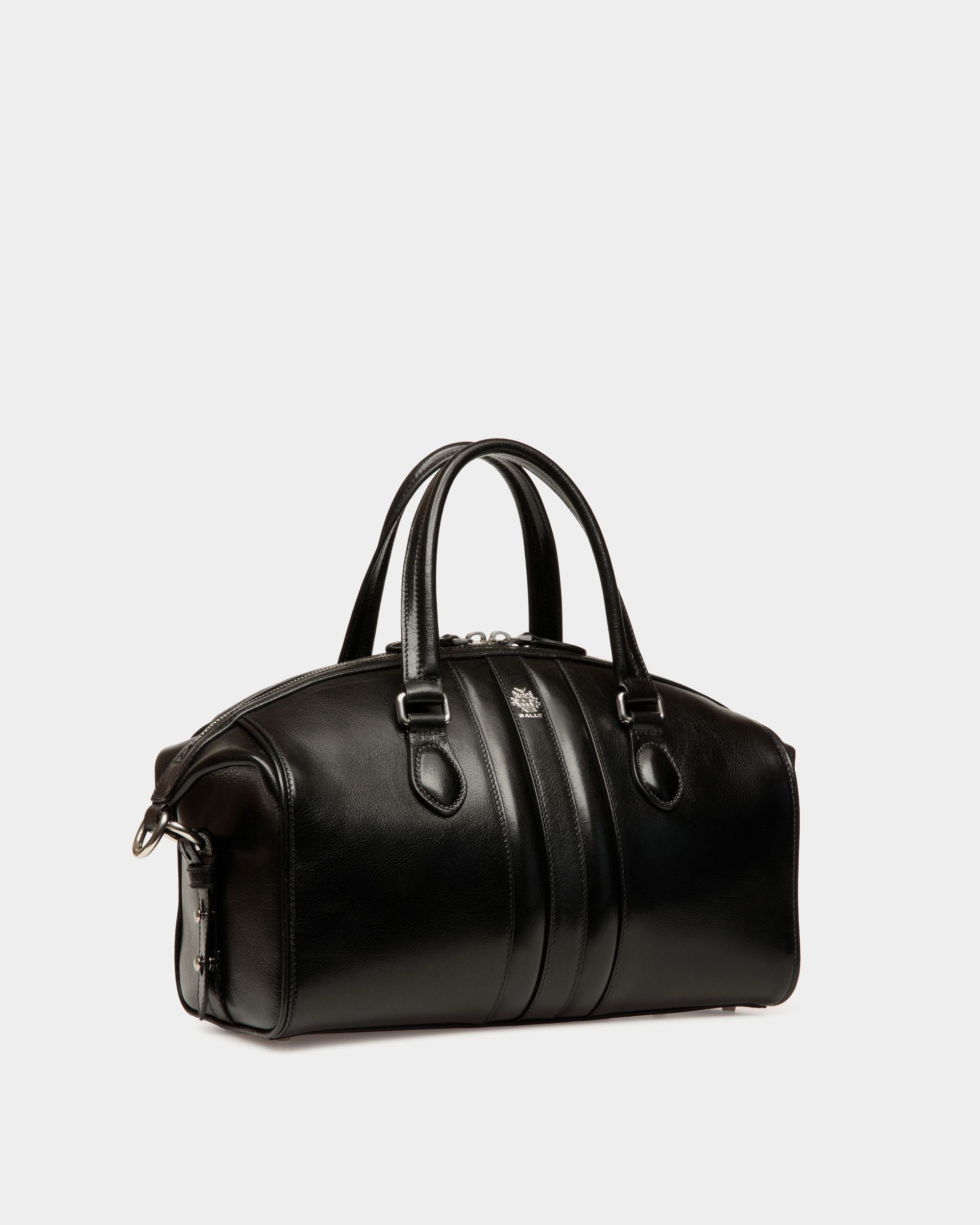Sac À Anse Supérieure Beckett En Cuir Noir - Femme - Bally - 04