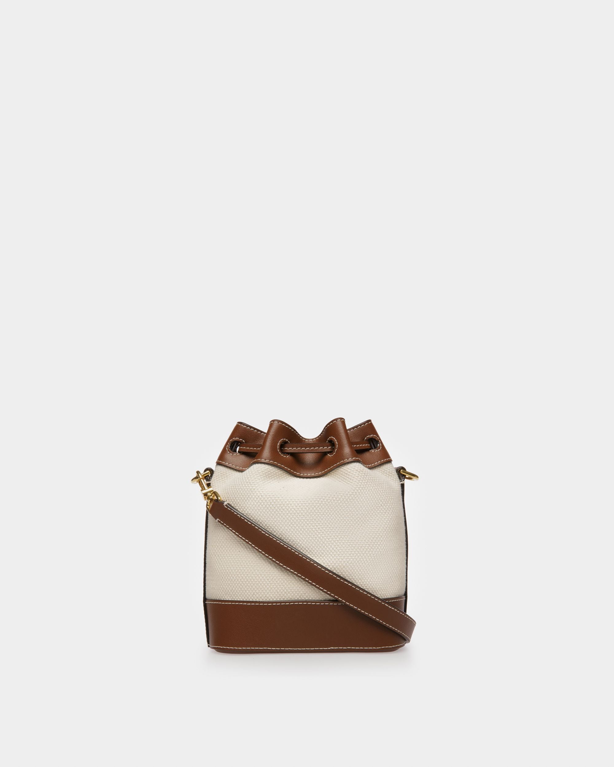 Cleoh Sac Seau En Tissu Couleur Naturelle Et Marron - Femme - Bally - 03