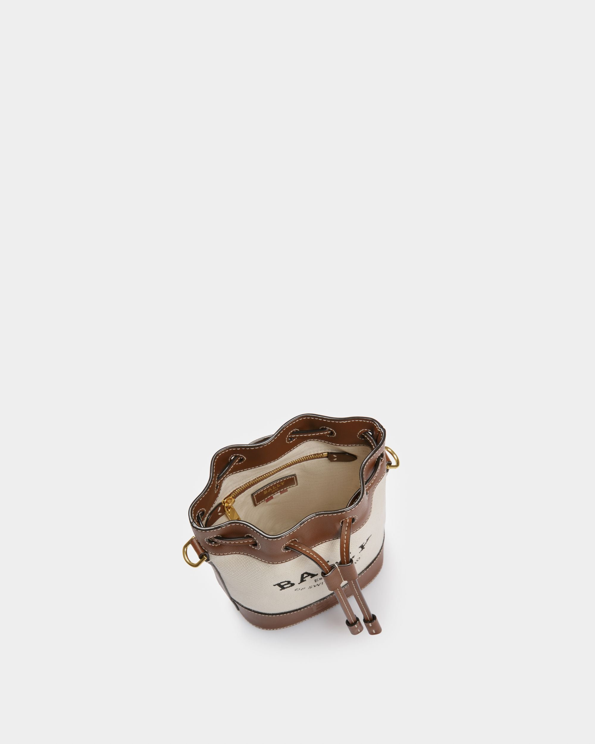 Cleoh Sac Seau En Tissu Couleur Naturelle Et Marron - Femme - Bally - 04