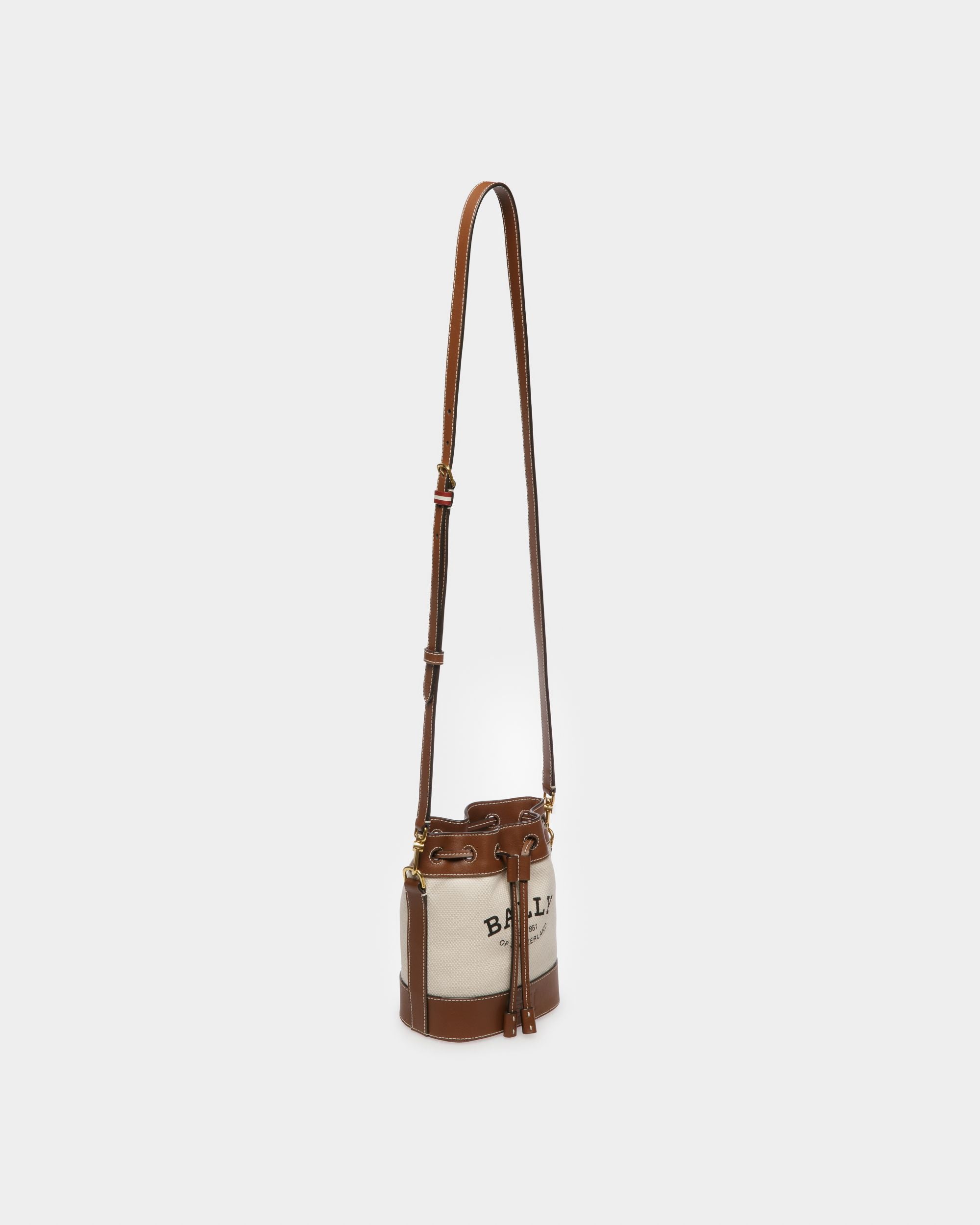 Cleoh Sac Seau En Tissu Couleur Naturelle Et Marron - Femme - Bally - 07